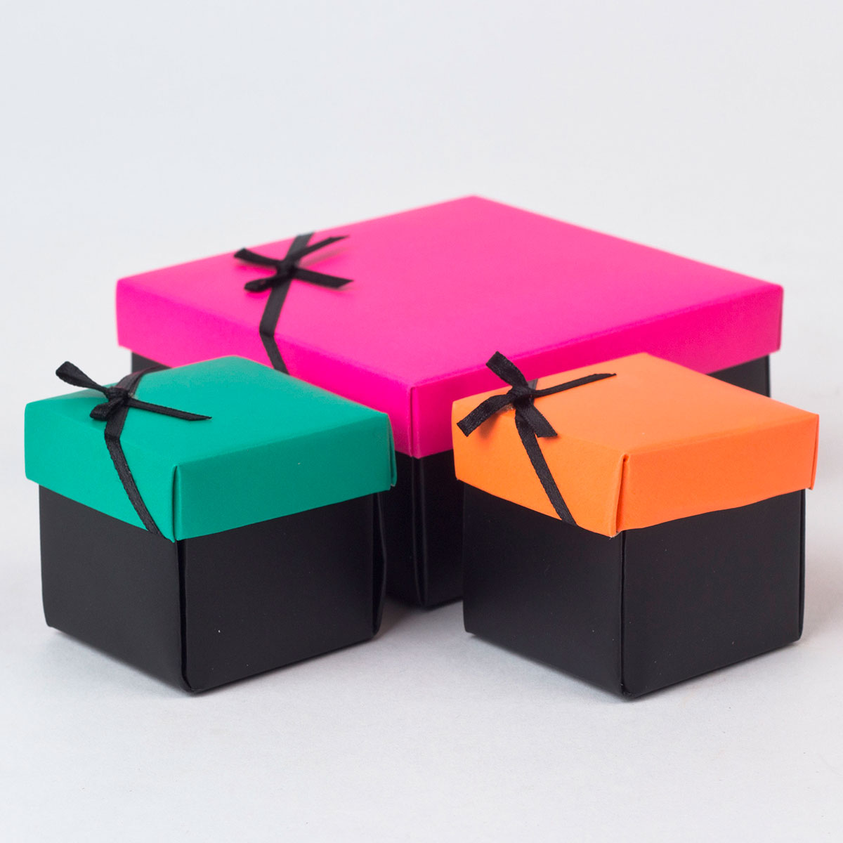 Pink, Orange & Green Gift Boxes, Set of 3