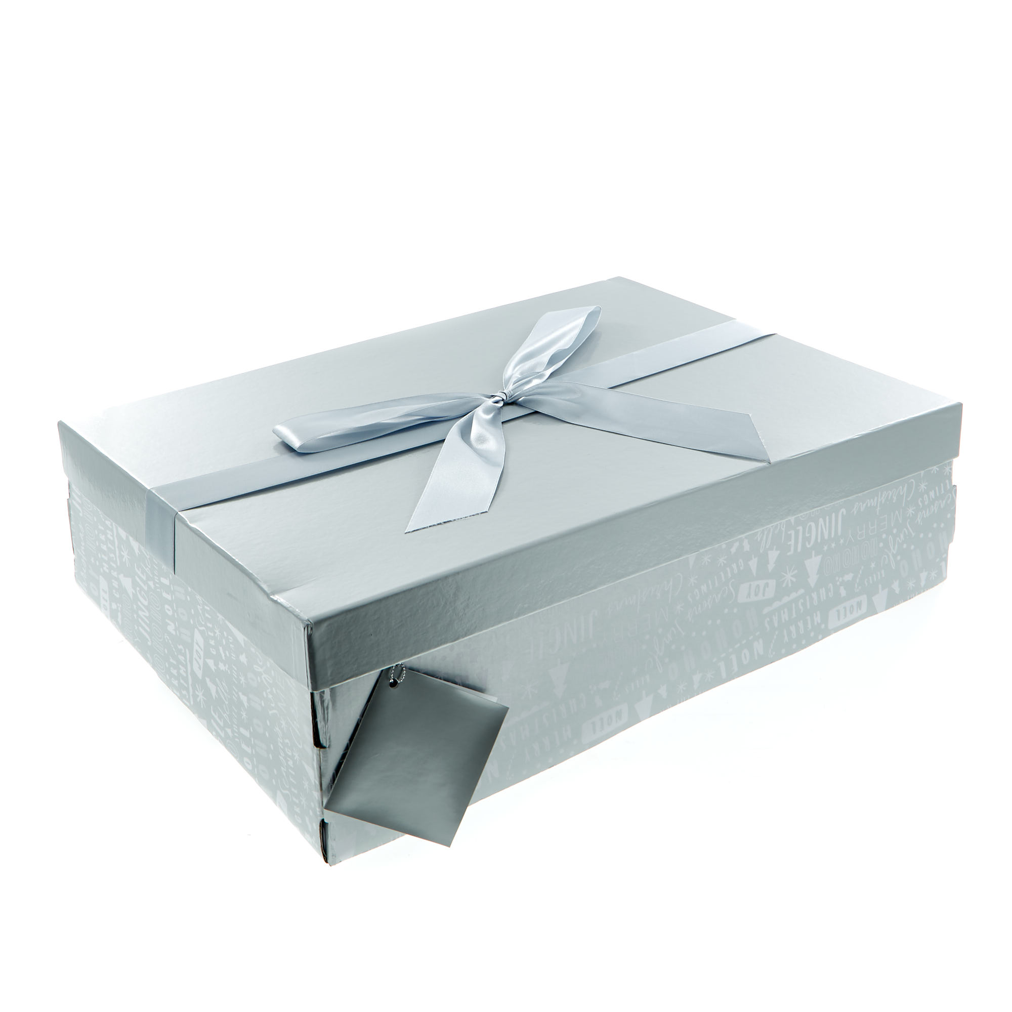 Silver Type Flat-Pack Christmas Gown Gift Box