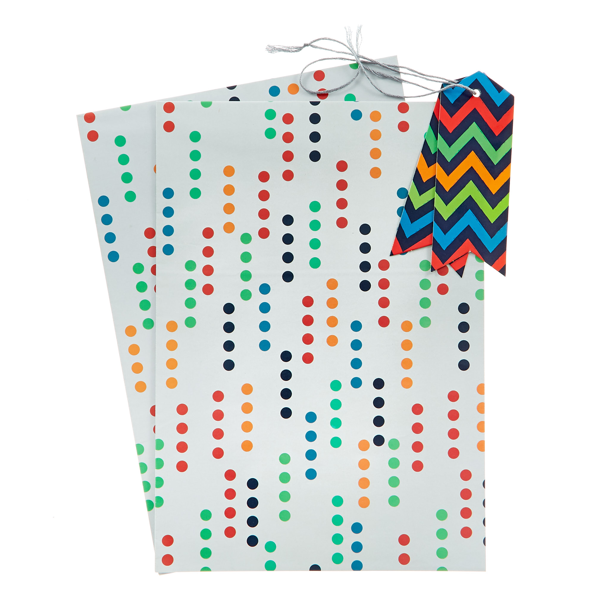 Spots & Chevrons Wrapping Paper & Gift Tags - Pack of 2