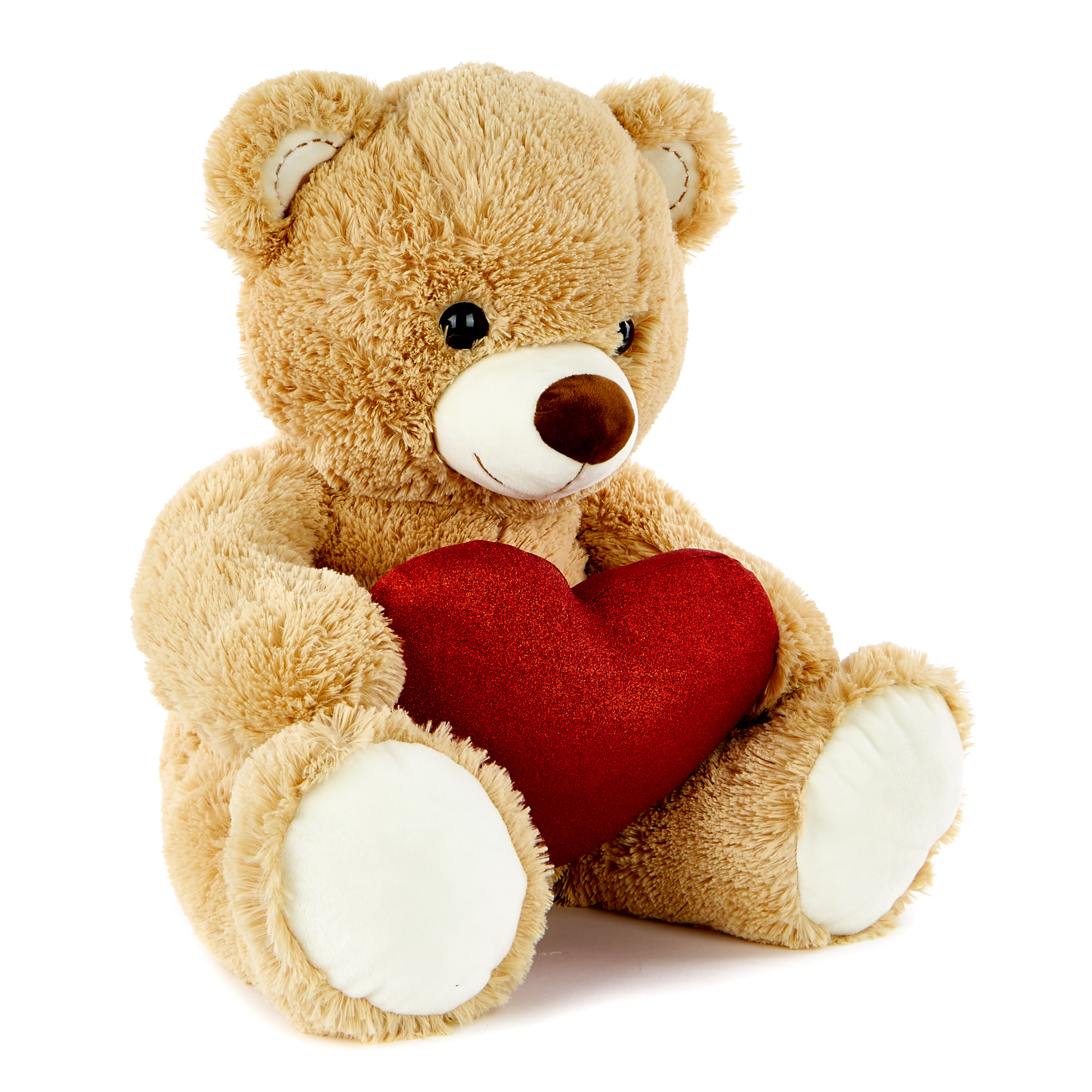 Large Brown Valentine's Day Hugs Bear Soft Toy With Heart