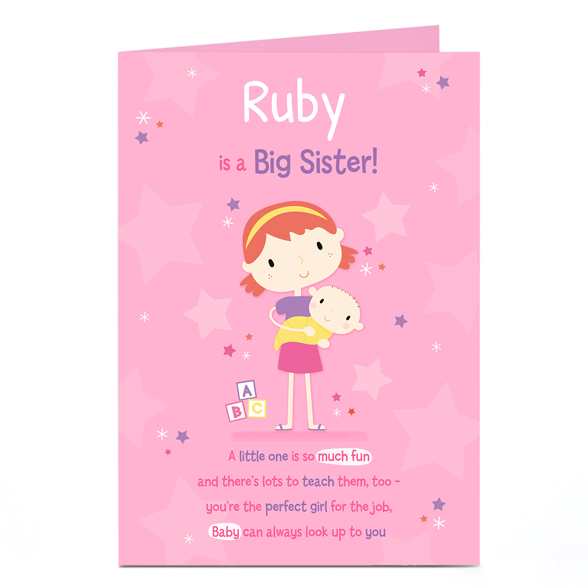 Personalised Card - New Baby - Big Sister