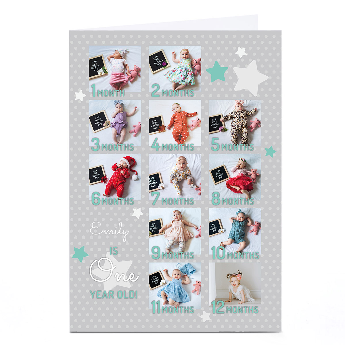 Personalised Photo Card - One Year Old