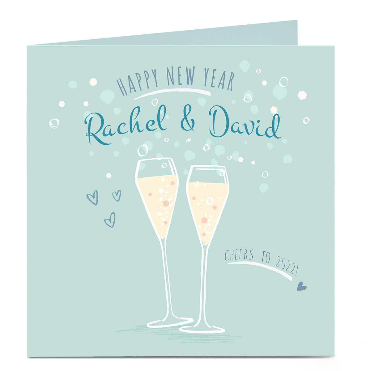 Personalised New Year Card - Champagne Flutes