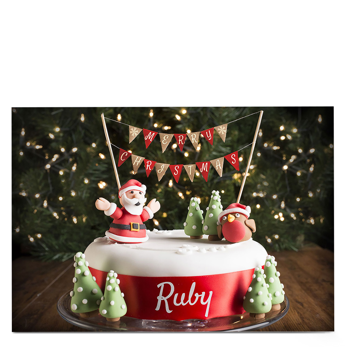 Personalised Christmas Card - Cake