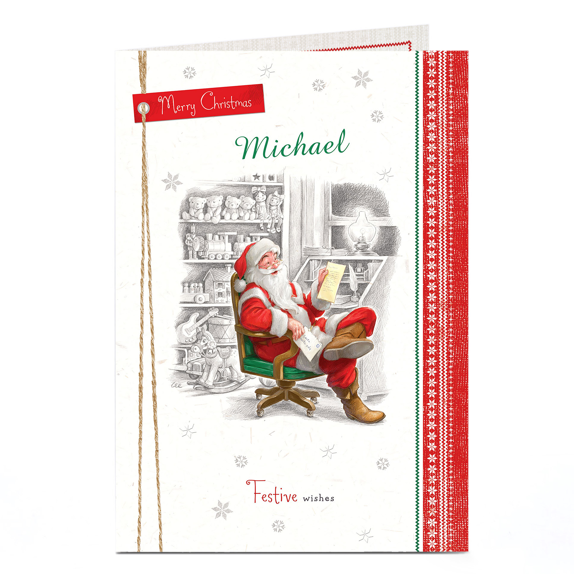 Personalised Christmas Card - Festive Wishes