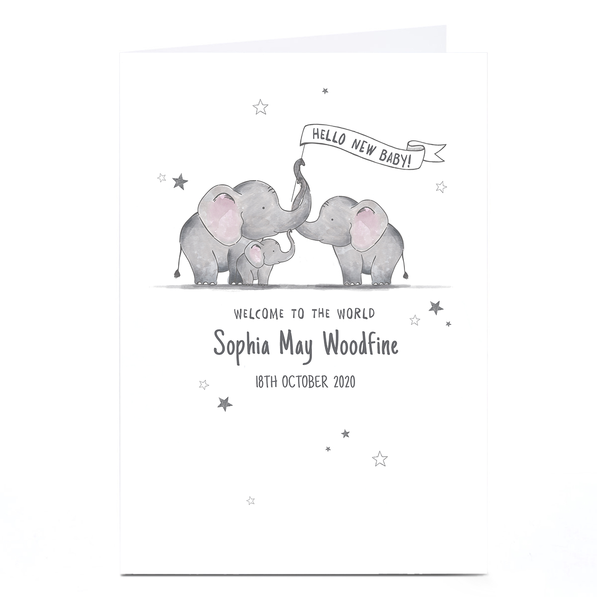 Personalised New Baby Card - Welcome To The World
