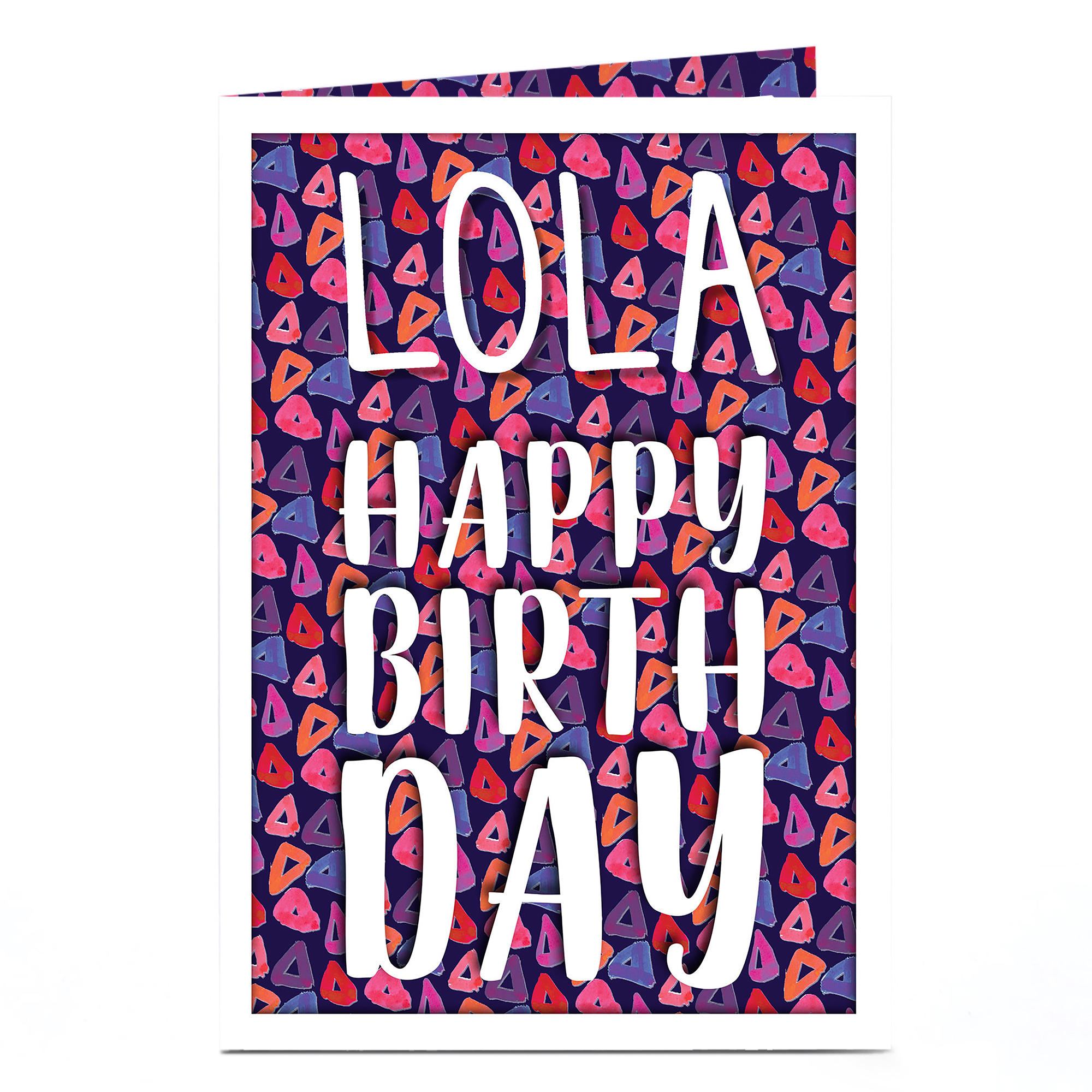 Personalised Birthday Card - Triangle Background