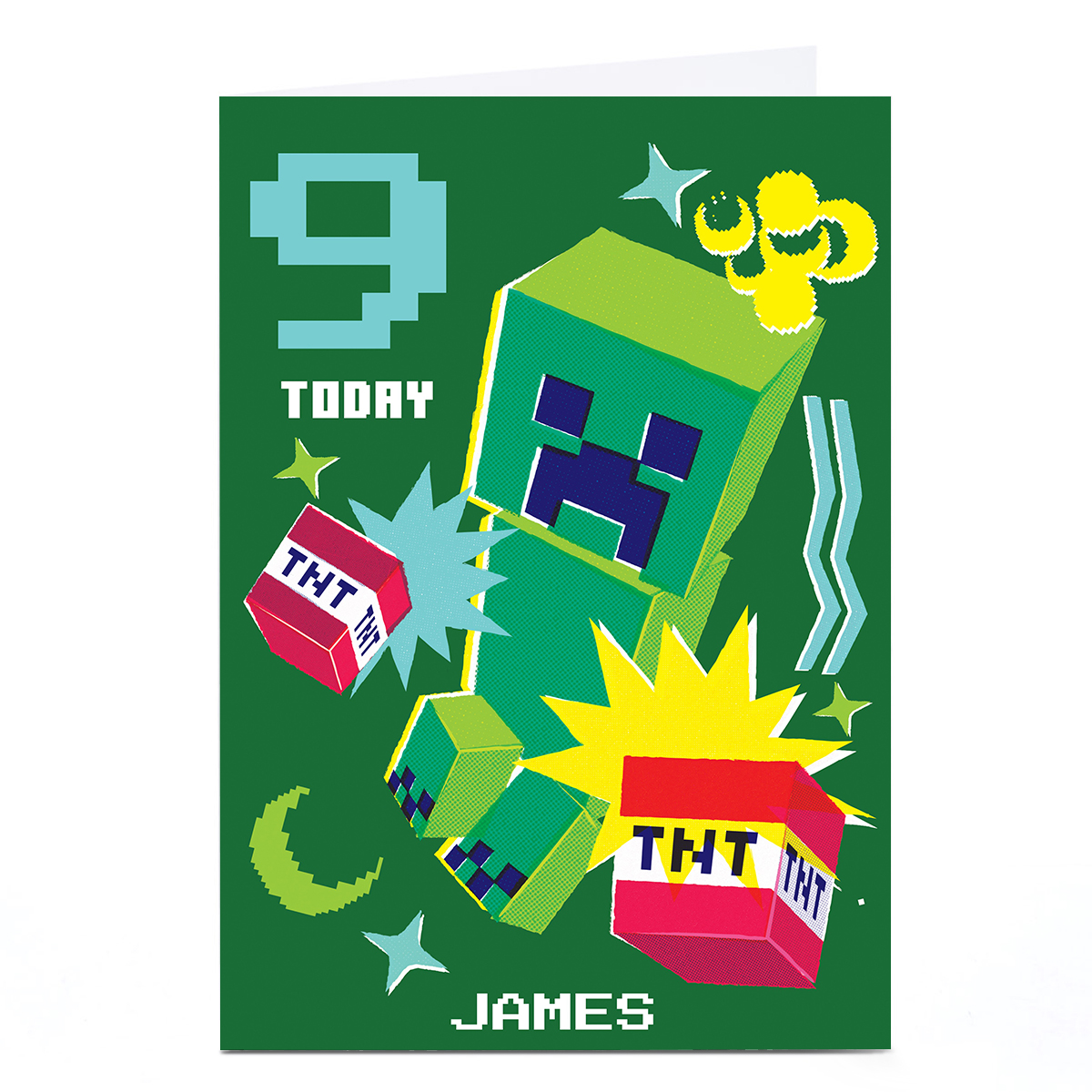 Personalised Birthday Card - Minecraft Any Age, Any Name