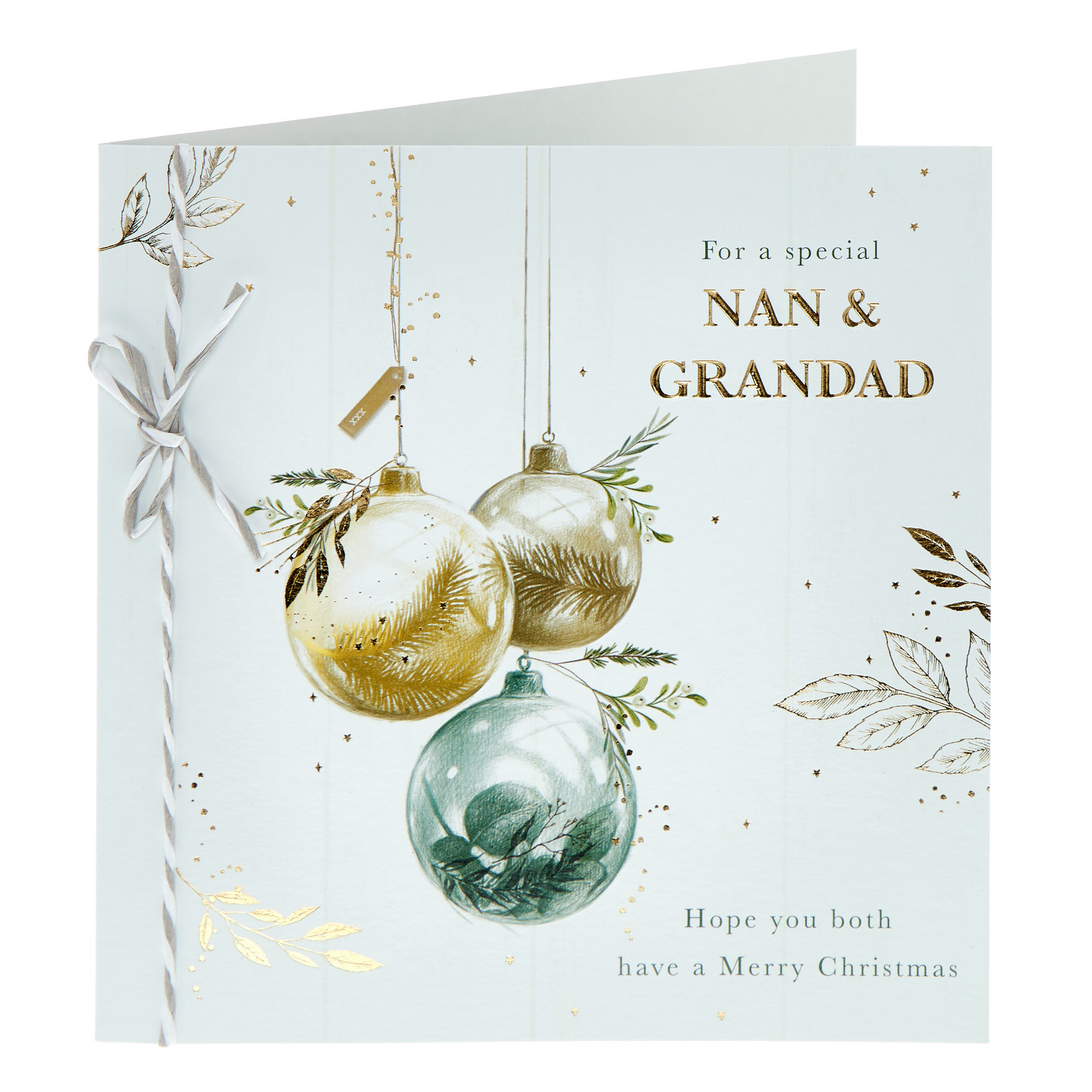 Nan & Grandad Alpine Baubles Christmas Card