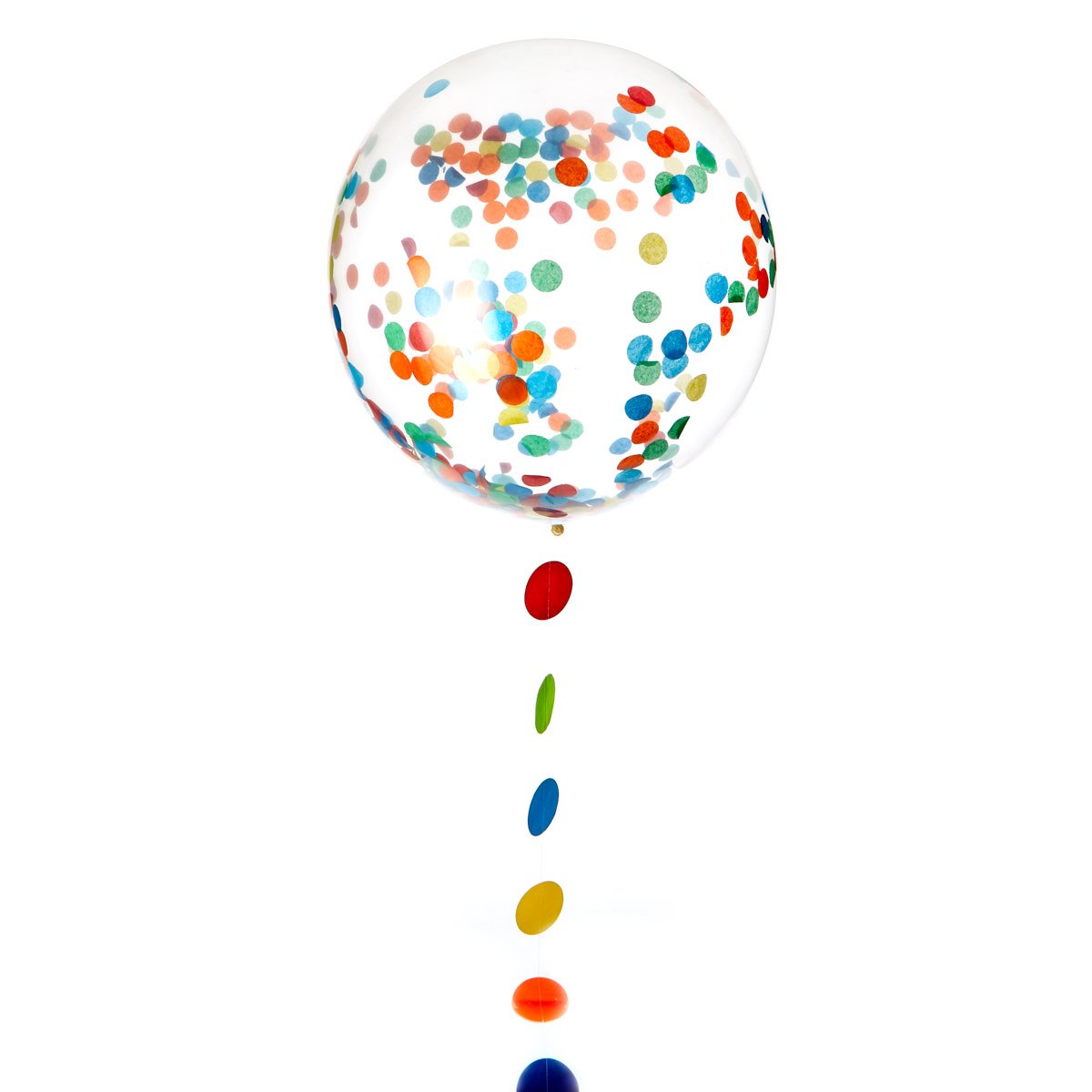 24-Inch Helium-Quality Latex Confetti Balloon & Tail 