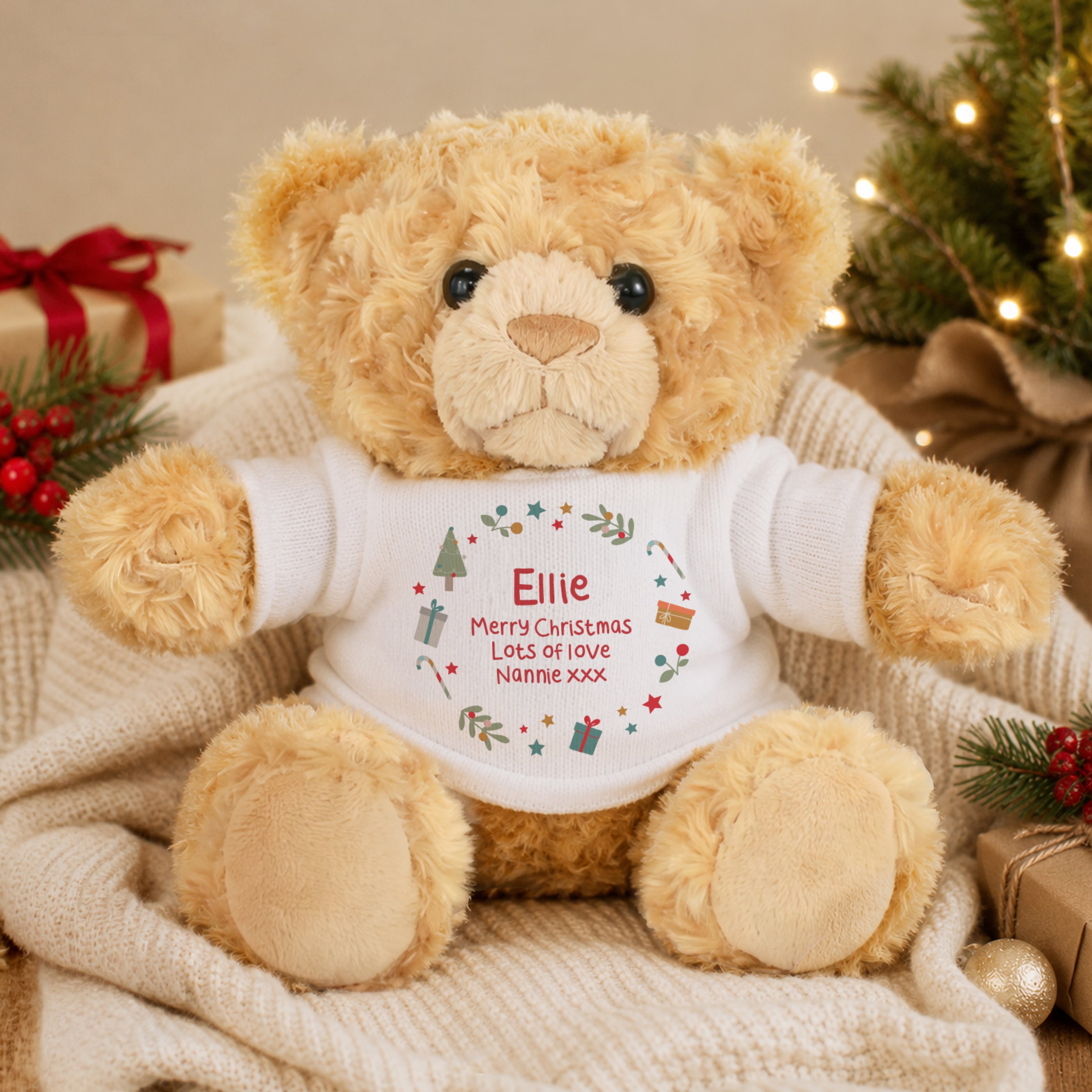 Personalised Christmas Icons Teddy Bear
