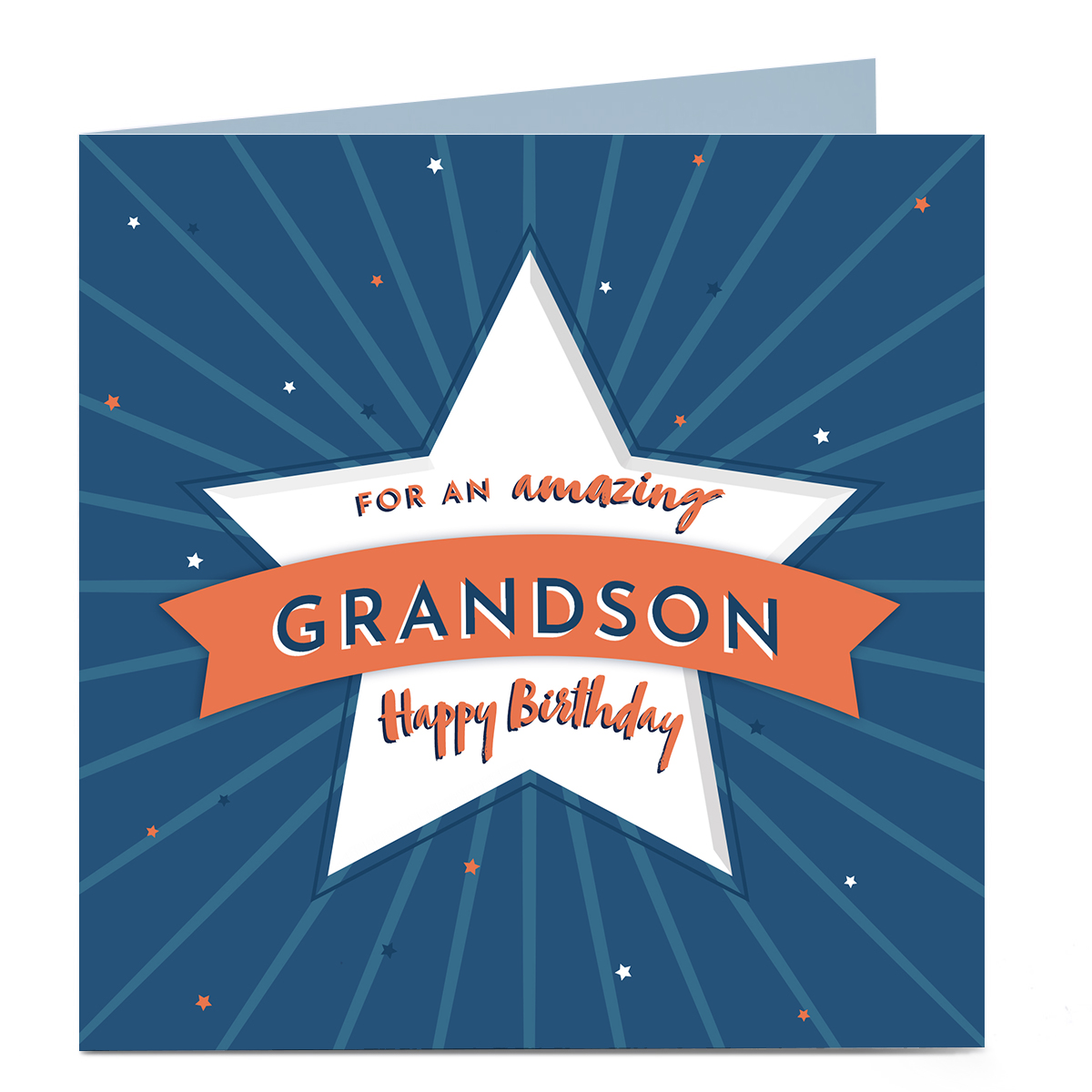 Personalised Birthday Card - Amazing Grandson Star