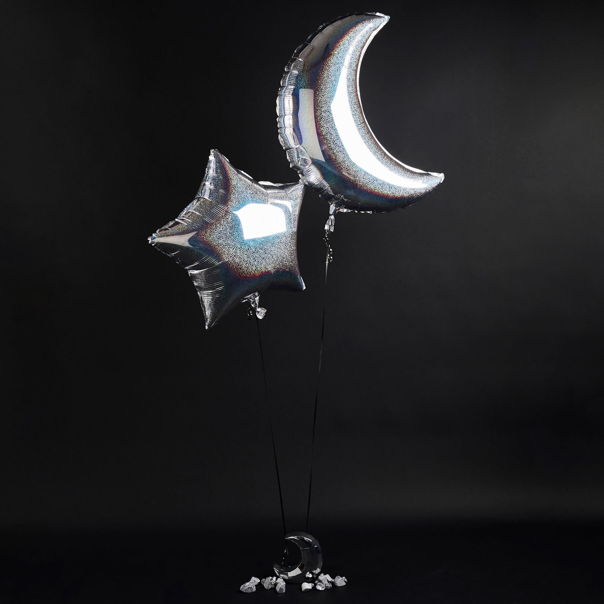Moon 28-Inch & Star 24-Inch Foil Balloons - Pack of 2