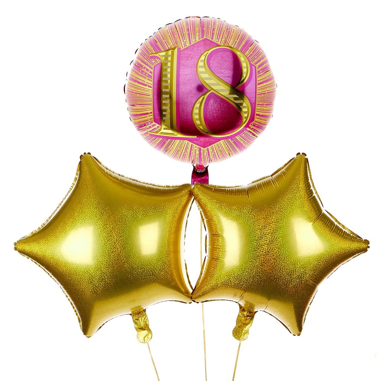 Pink & Gold 18th Birthday Balloon Bouquet - DELIVERED INFLATED!