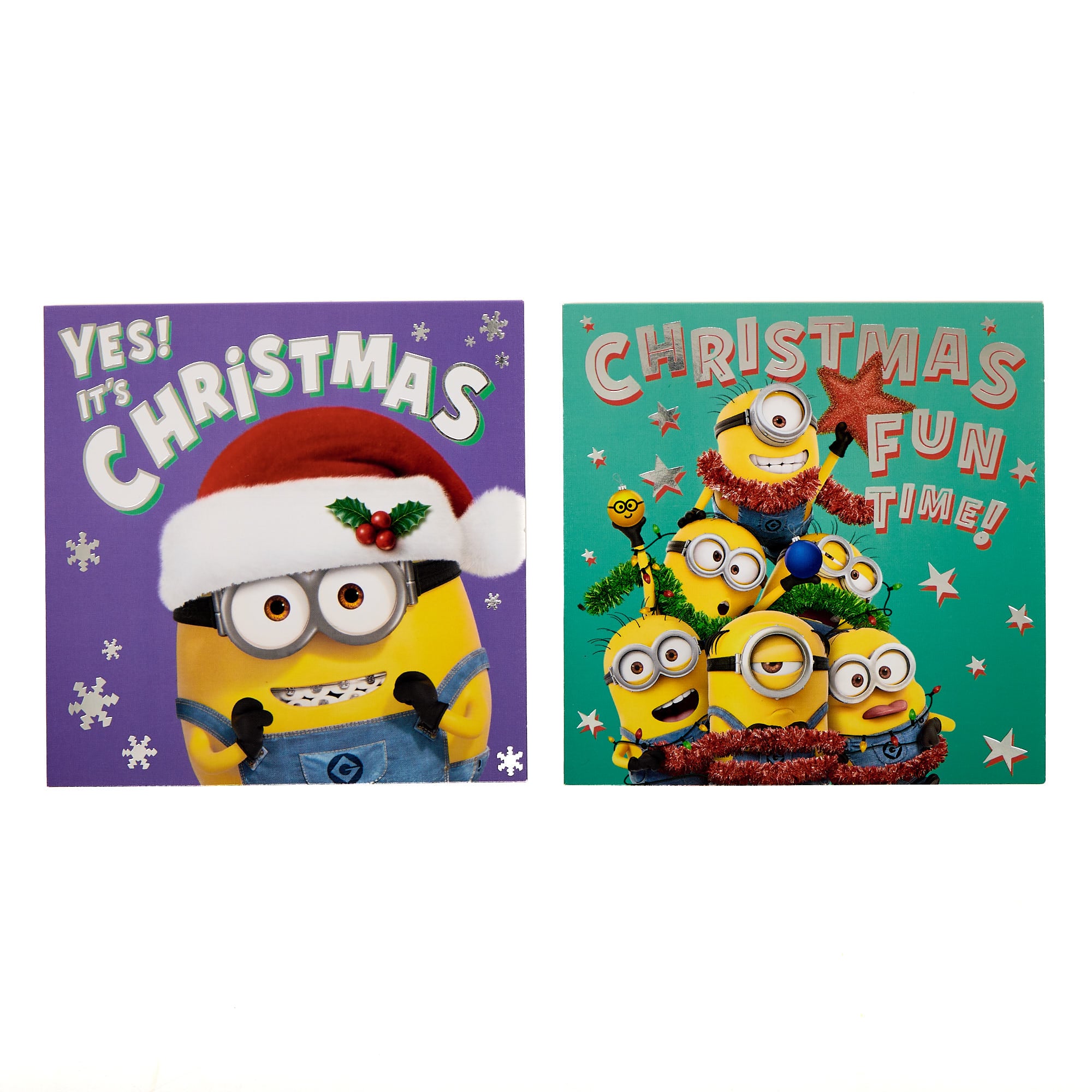 12 Minions Christmas Cards - 2 Designs