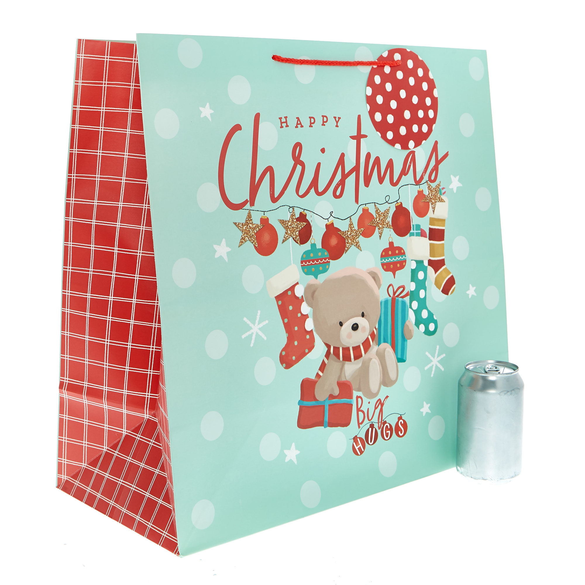 Extra Large Square Hugs Bear Christmas Gift Bag