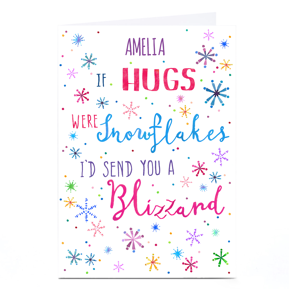 Personalised Nik Golesworthy Christmas Card - Snowflakes