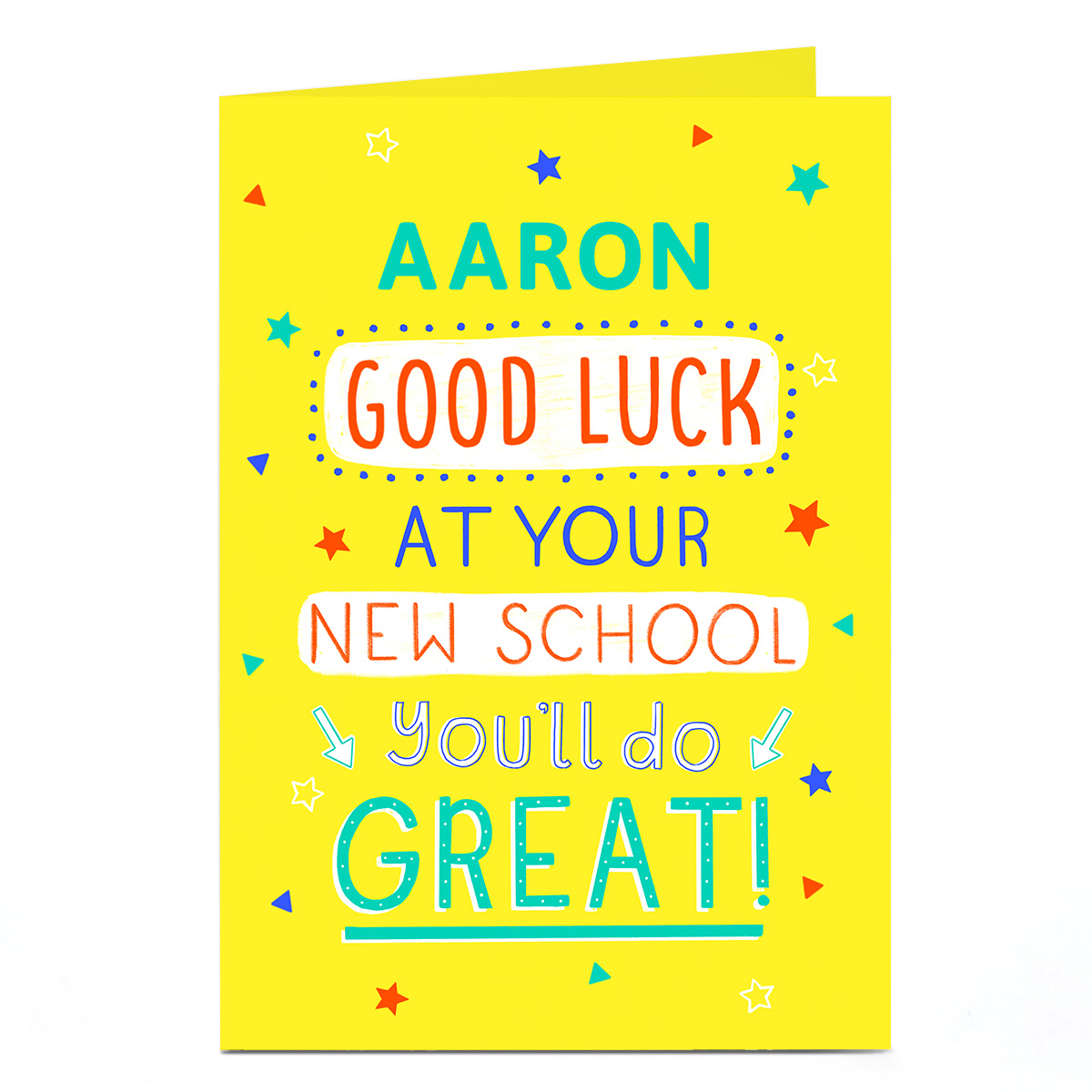 Personalised Good Luck Card - New School