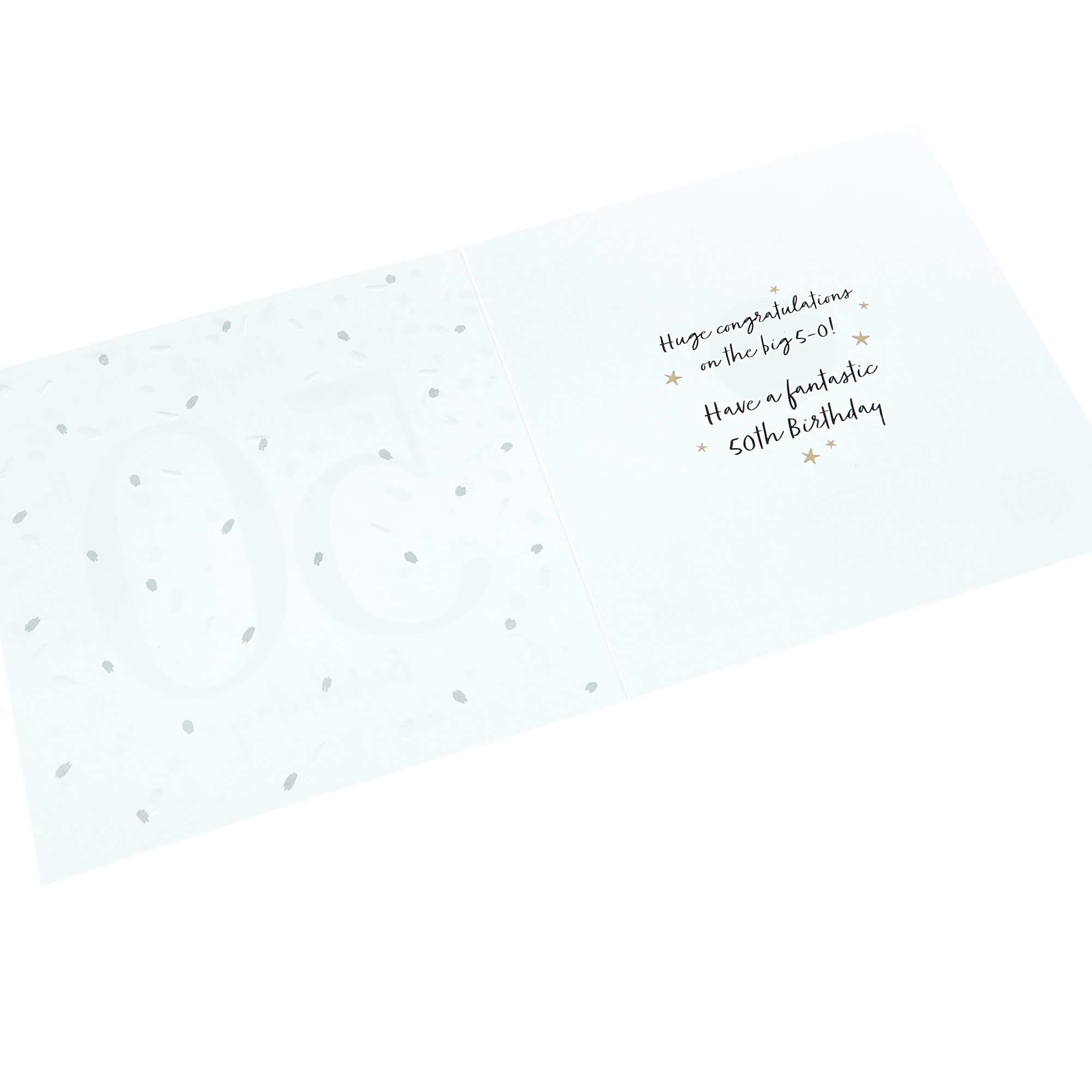 Platinum Collection 50th Birthday Card - White & Gold