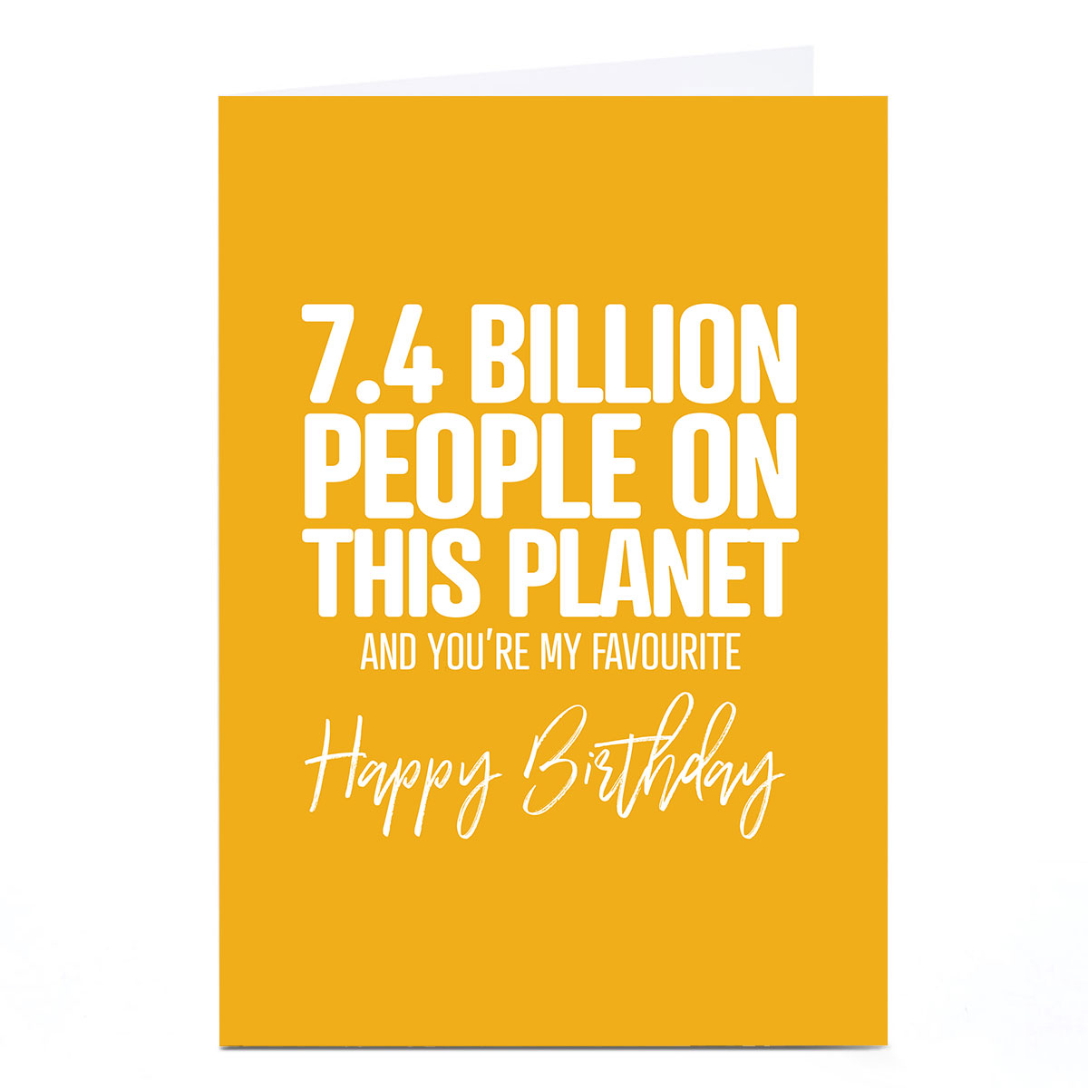 Personalised Punk Birthday Card - 7.4 Billion People 