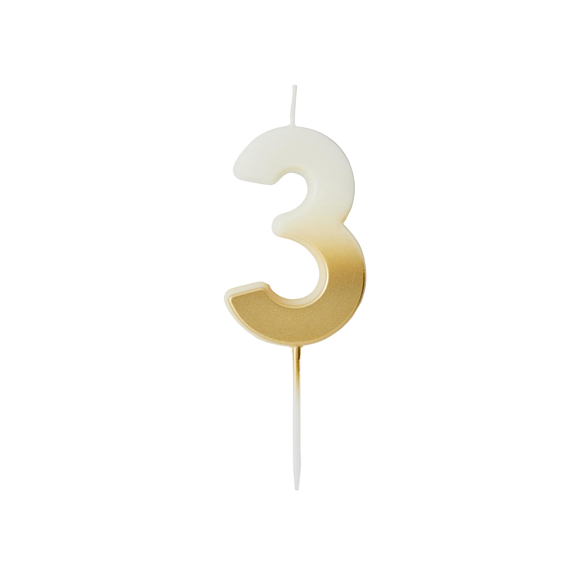 Gold Ombre Number Cake Candle (0-9)