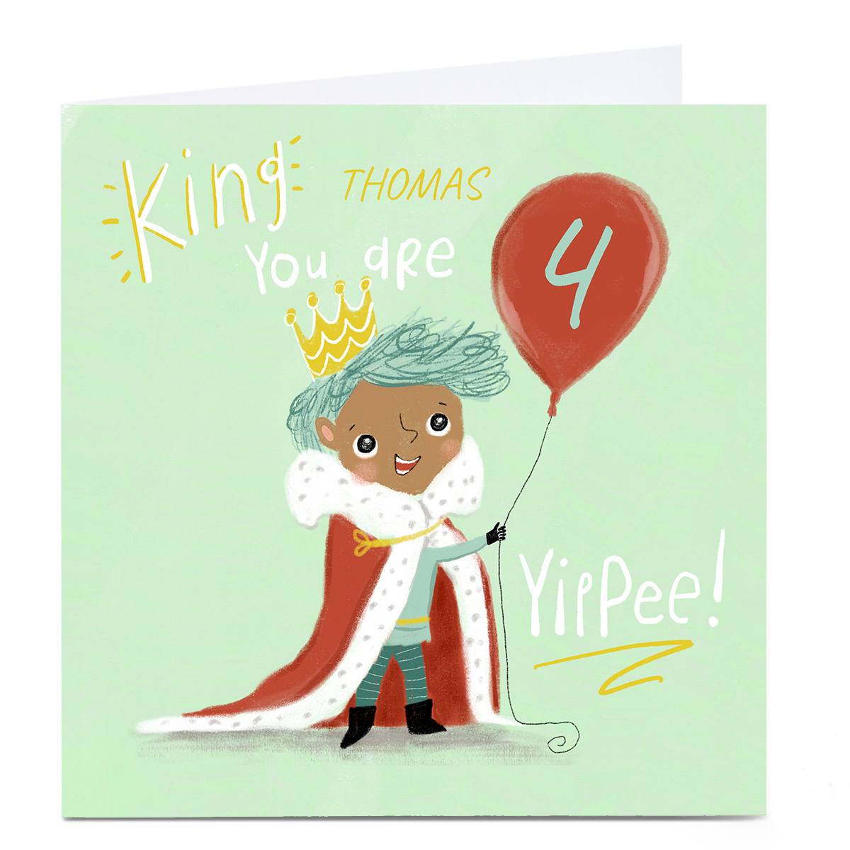 Personalised Emma Valenghi Birthday Card - Yippee King Editable Age