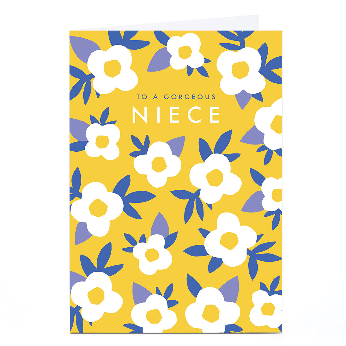 Personalised Birthday Card - Yellow Gorgeous Niece Flowers, Niece