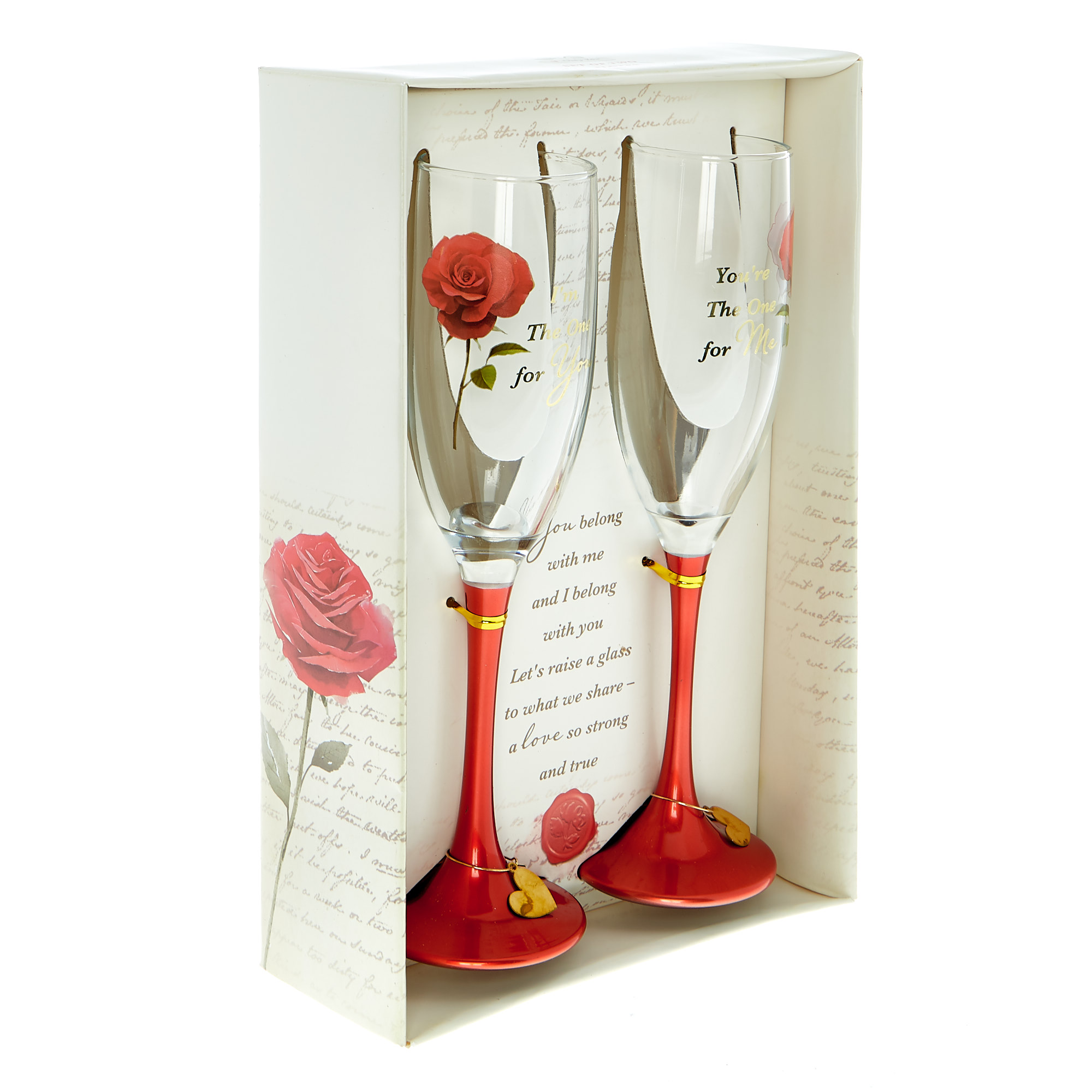 Only You Set Of 2 Romantic Champagne Flutes 