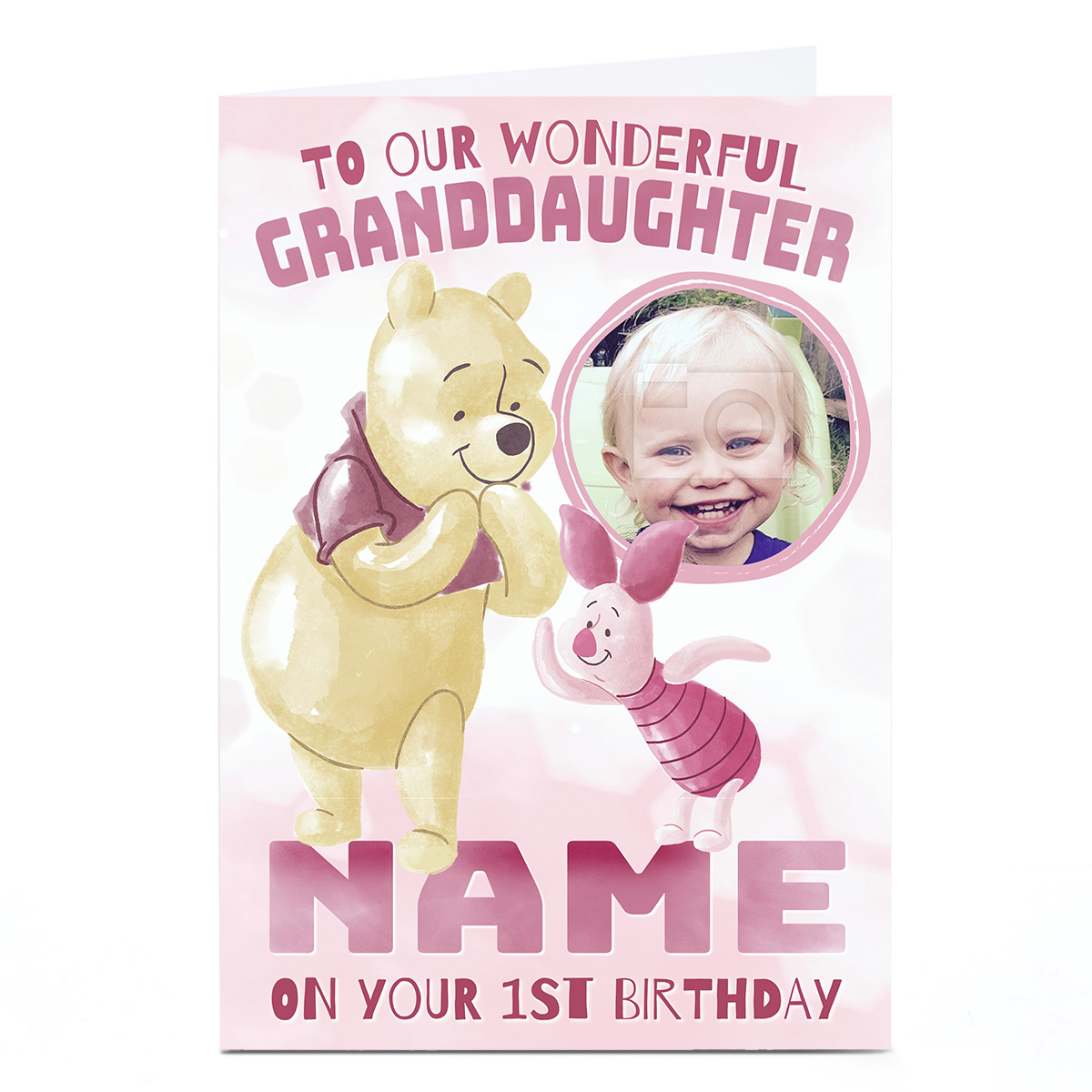 Photo Winnie The Pooh 1st Birthday Card - Pooh & Piglet, Granddaughter