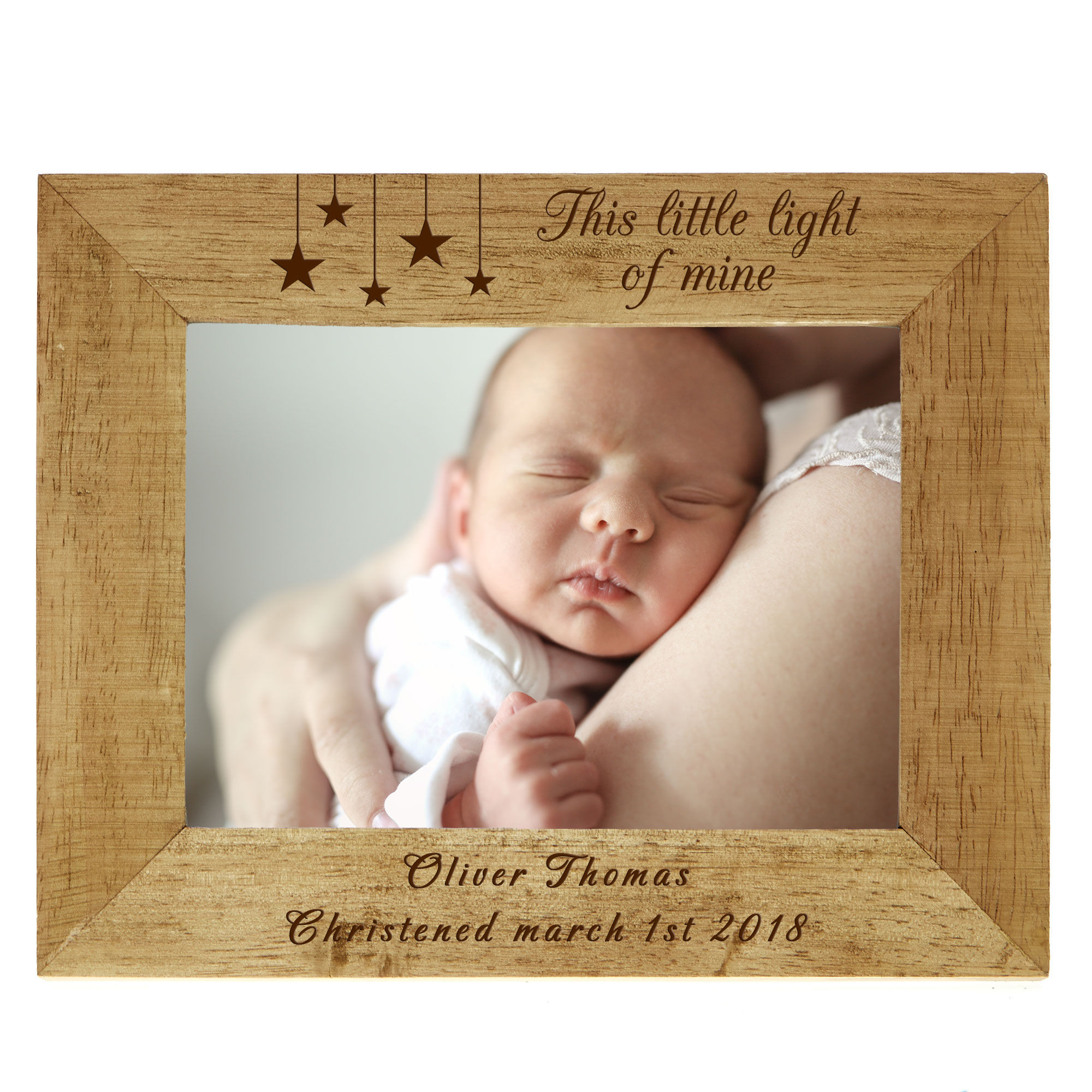 Personalised Engraved Wooden Photo Frame - Little Light Of Mine