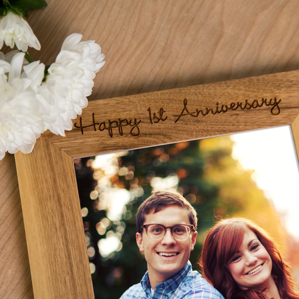 Personalised Engraved Wooden Photo Frame - Any Message