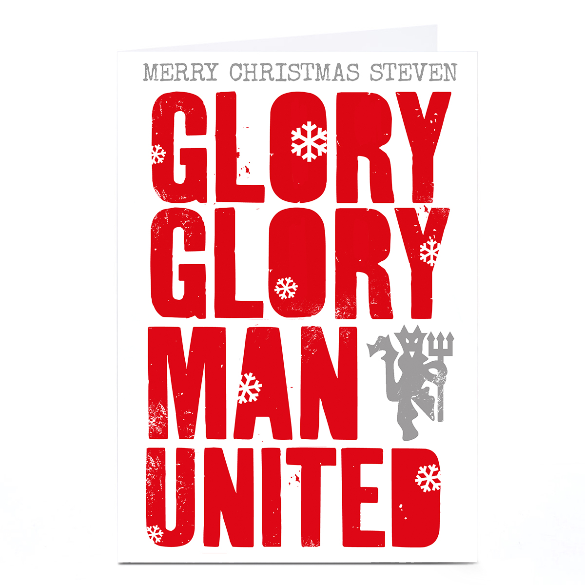 Personalised Manchester United Christmas Card - Glory Glory