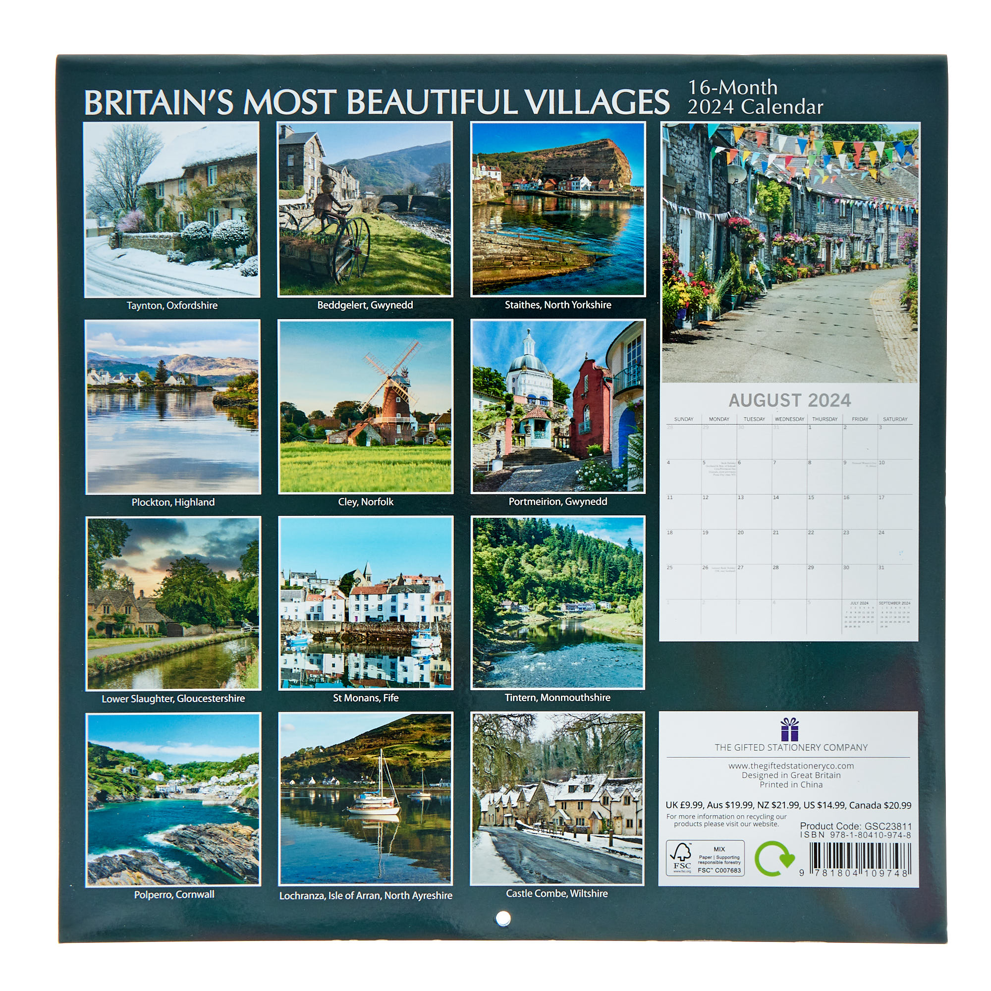 Britain's Most Beautiful Villages 16-Month 2024 Calendar