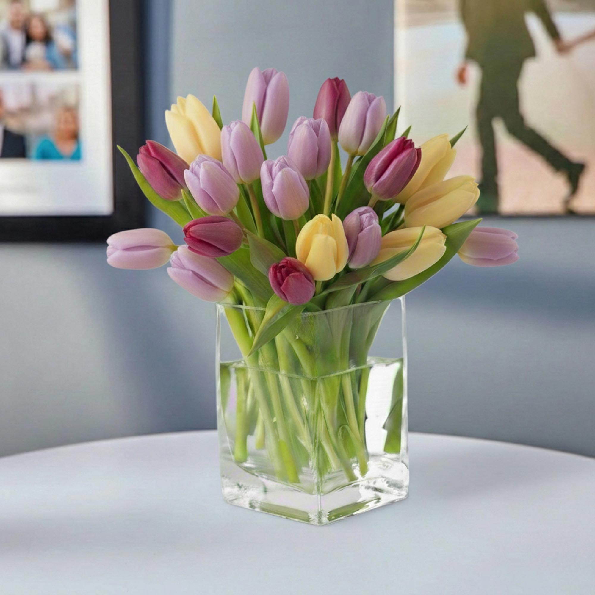 Blossoming Gifts 20 Pastel Tulips Flower Bouquet - Free Delivery!