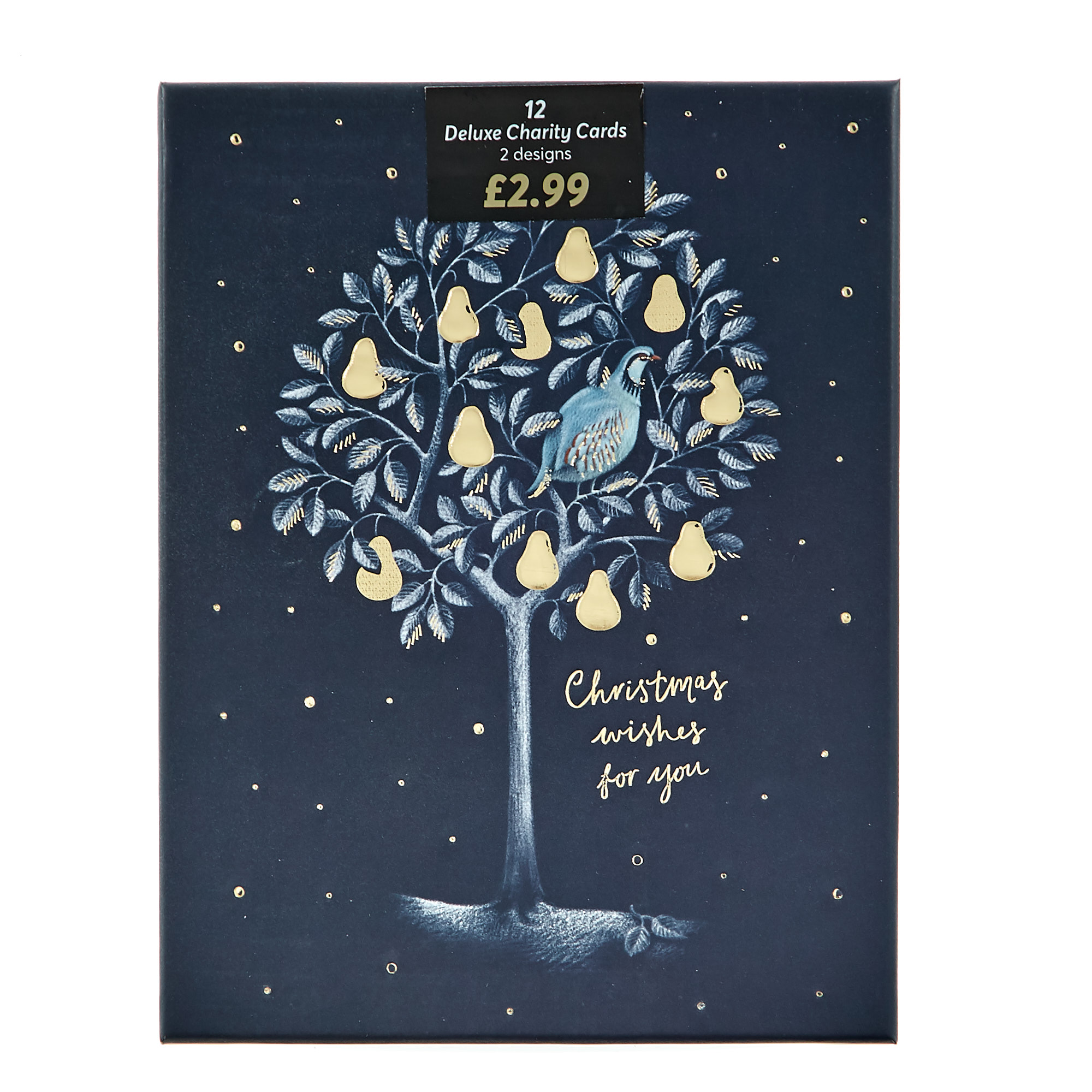 Buy Box of 12 Deluxe Pear Tree Charity Christmas Cards - 2 Designs for GBP 2.99 | Card Factory UK