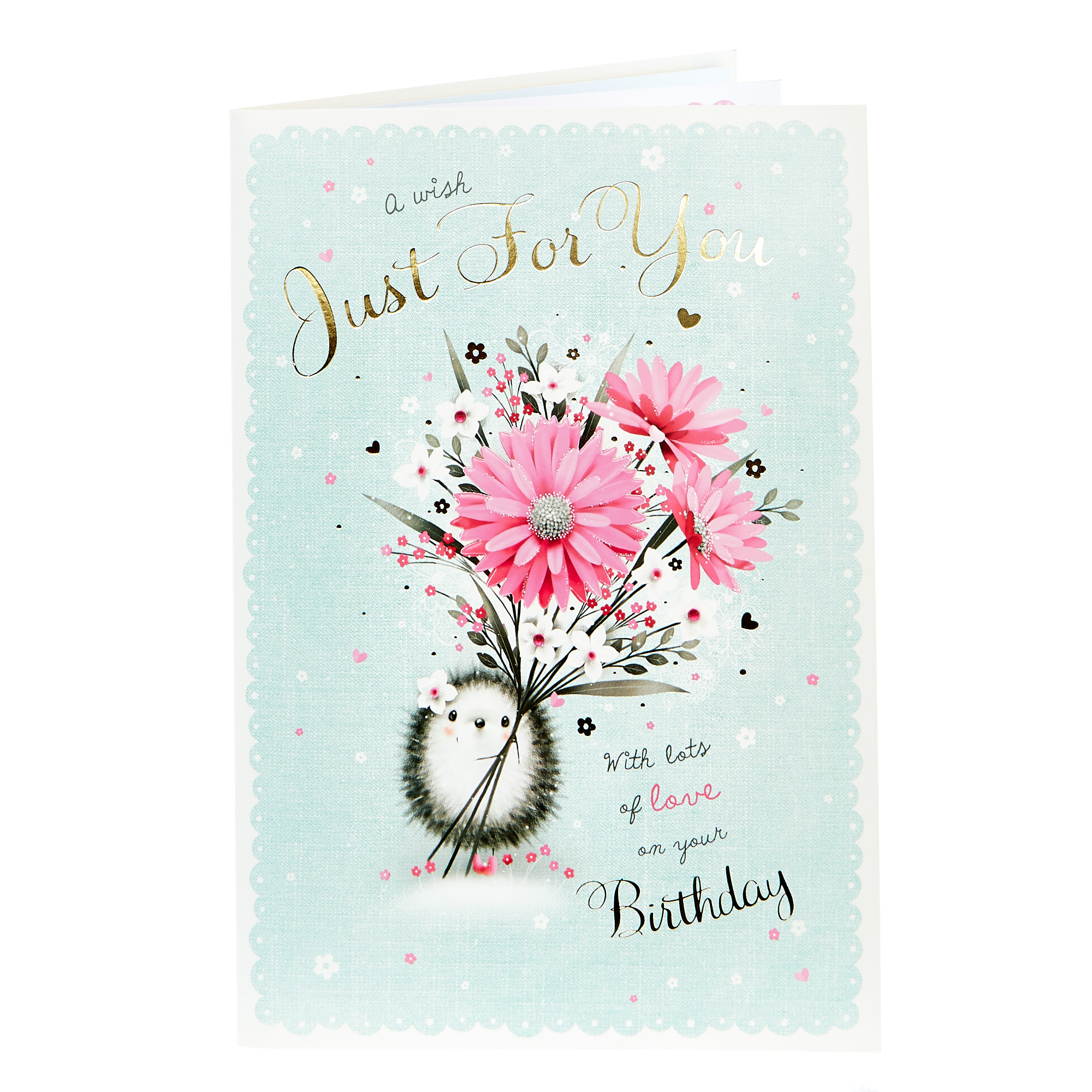 Birthday Card - A Wish Just For You, Hedgehog