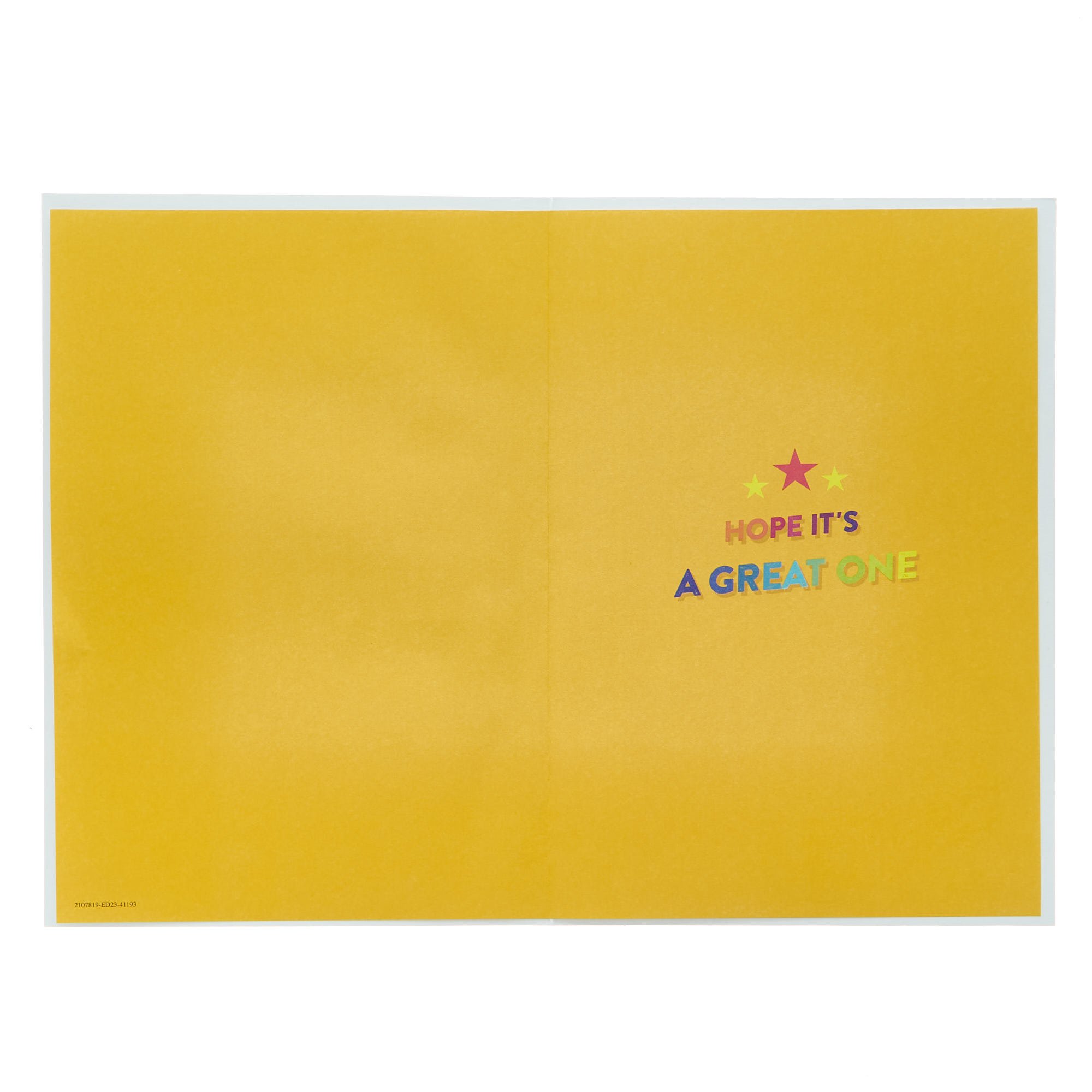 Stepbrother Colourful Text & Confetti Birthday Card