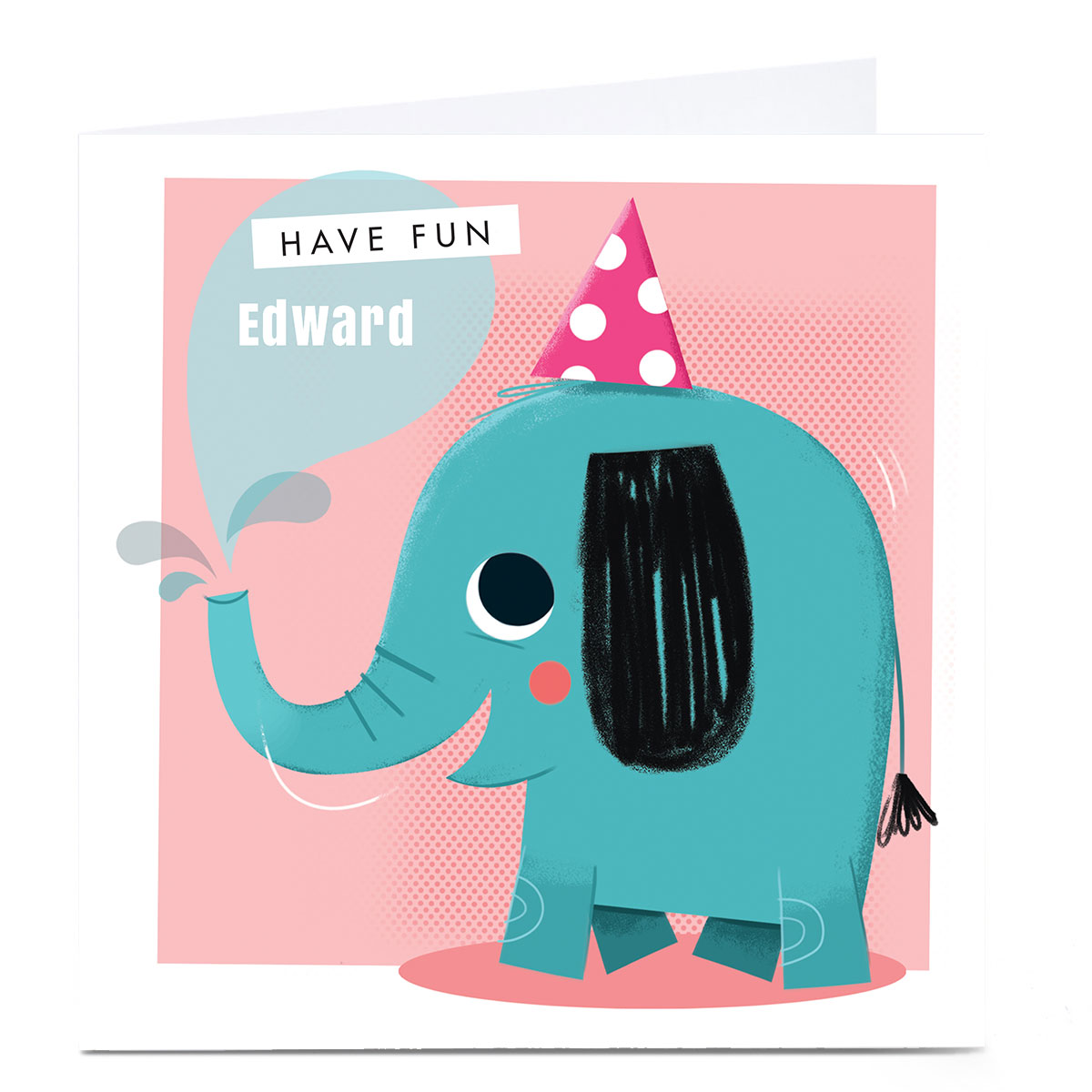 Personalised Hello Munki Card - Cute Elephant 