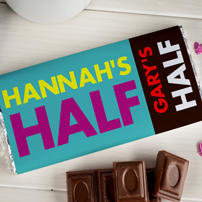 Personalised Chocolate Bar - My Half Your Half