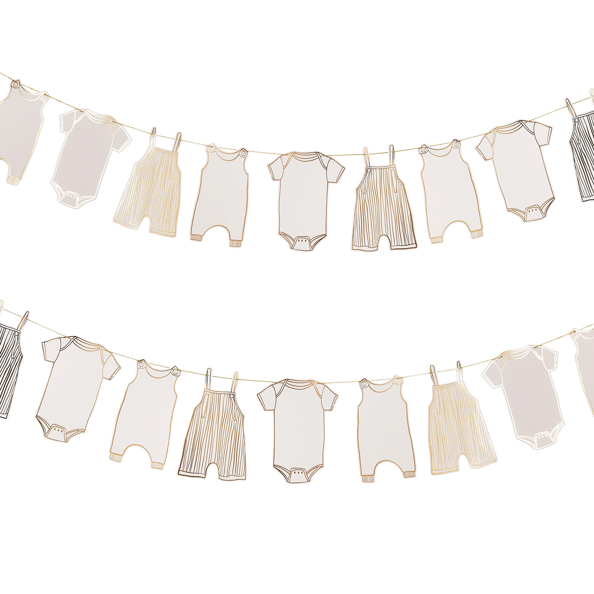 Gold Babygrow Card Garland 2.5m