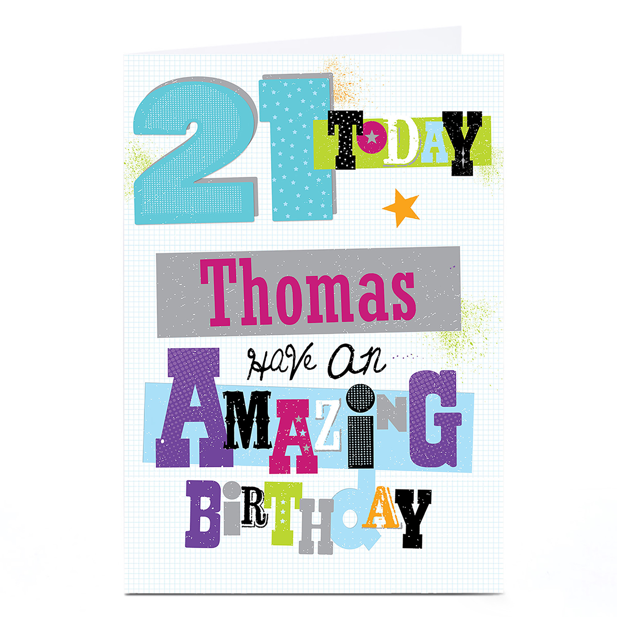 Personalised 21st Birthday Card - Amazing