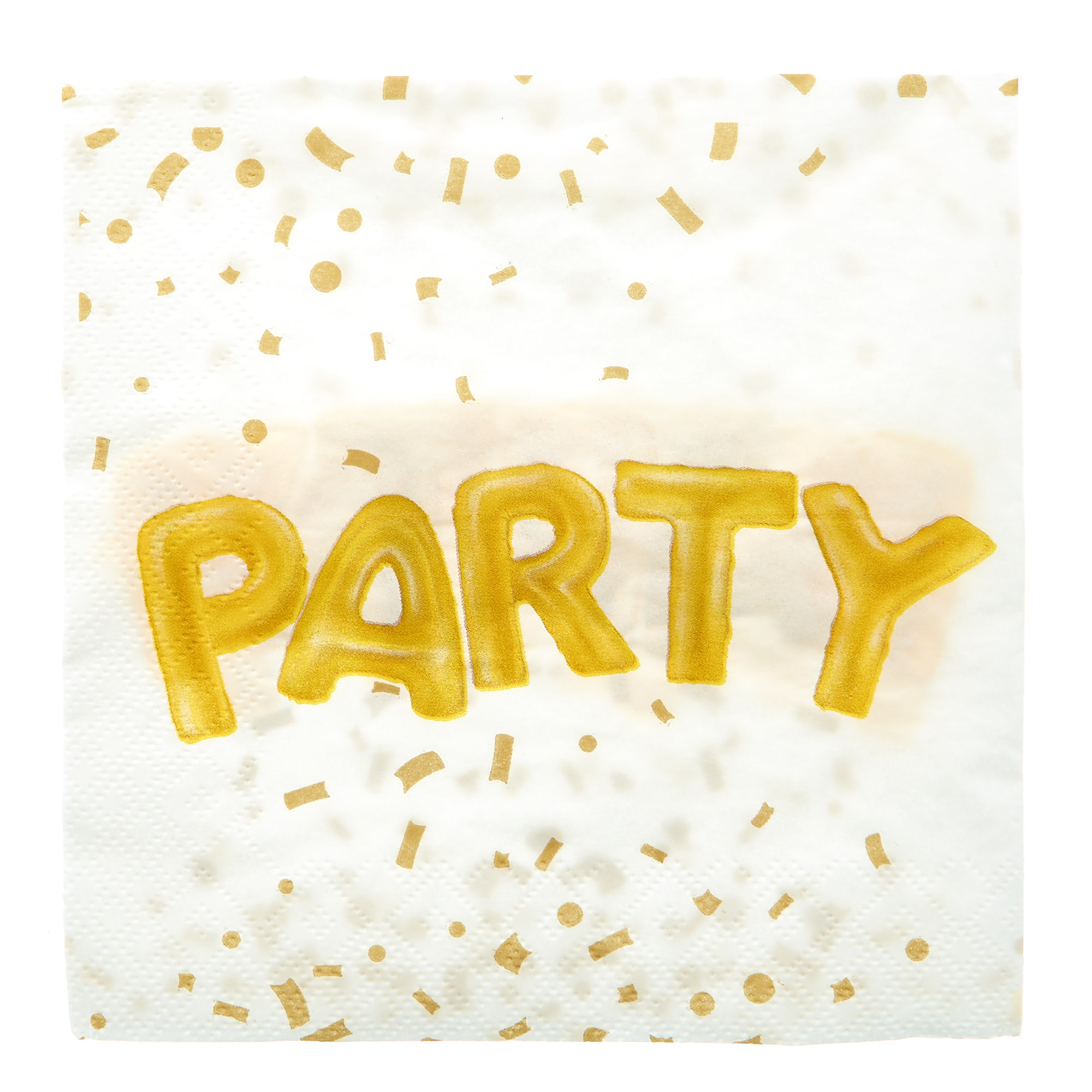 Gold Balloon Letters Party Tableware Bundle - 8 Guests