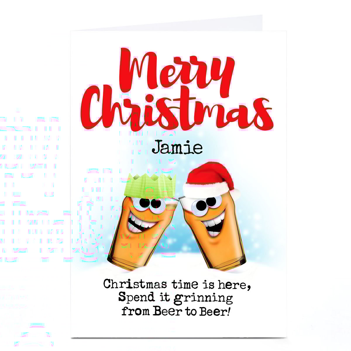 Personalised PG Quips Christmas Card - From Beer to Beer