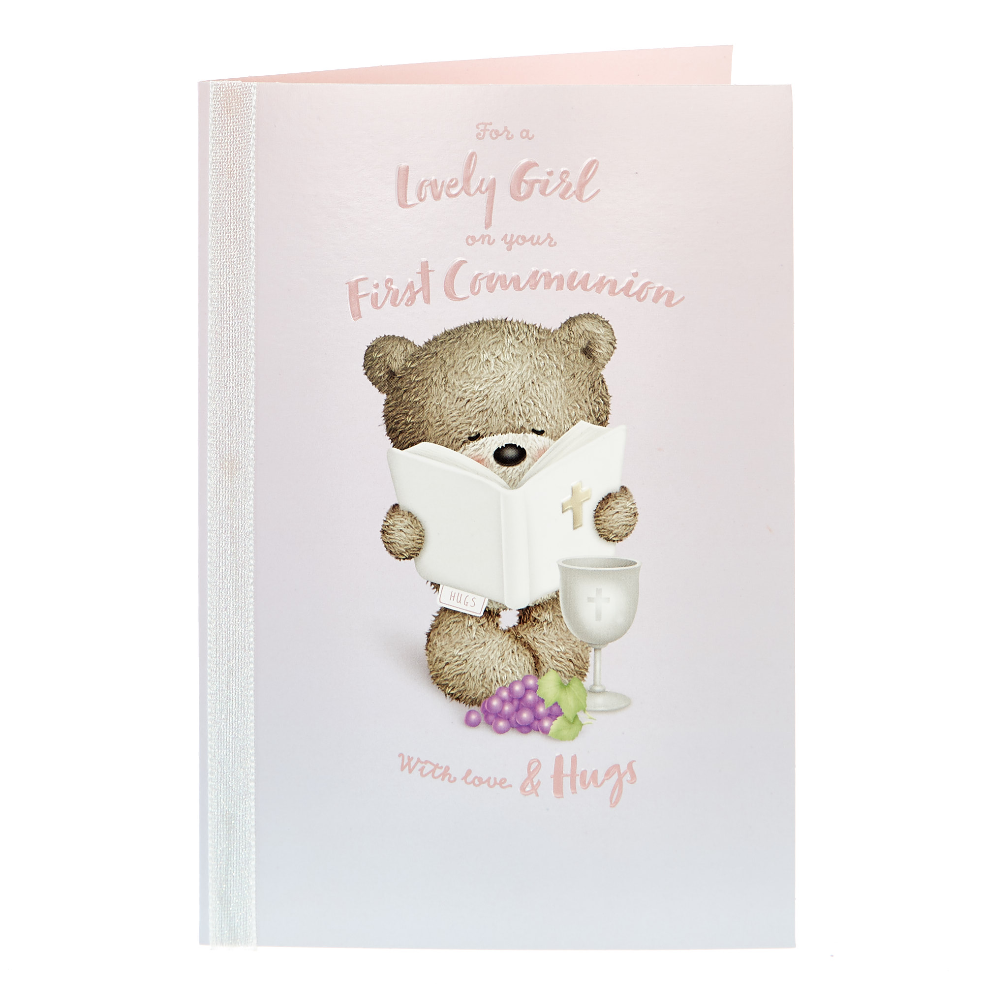 Hugs Bear 1st Holy Communion Card - Lovely Girl