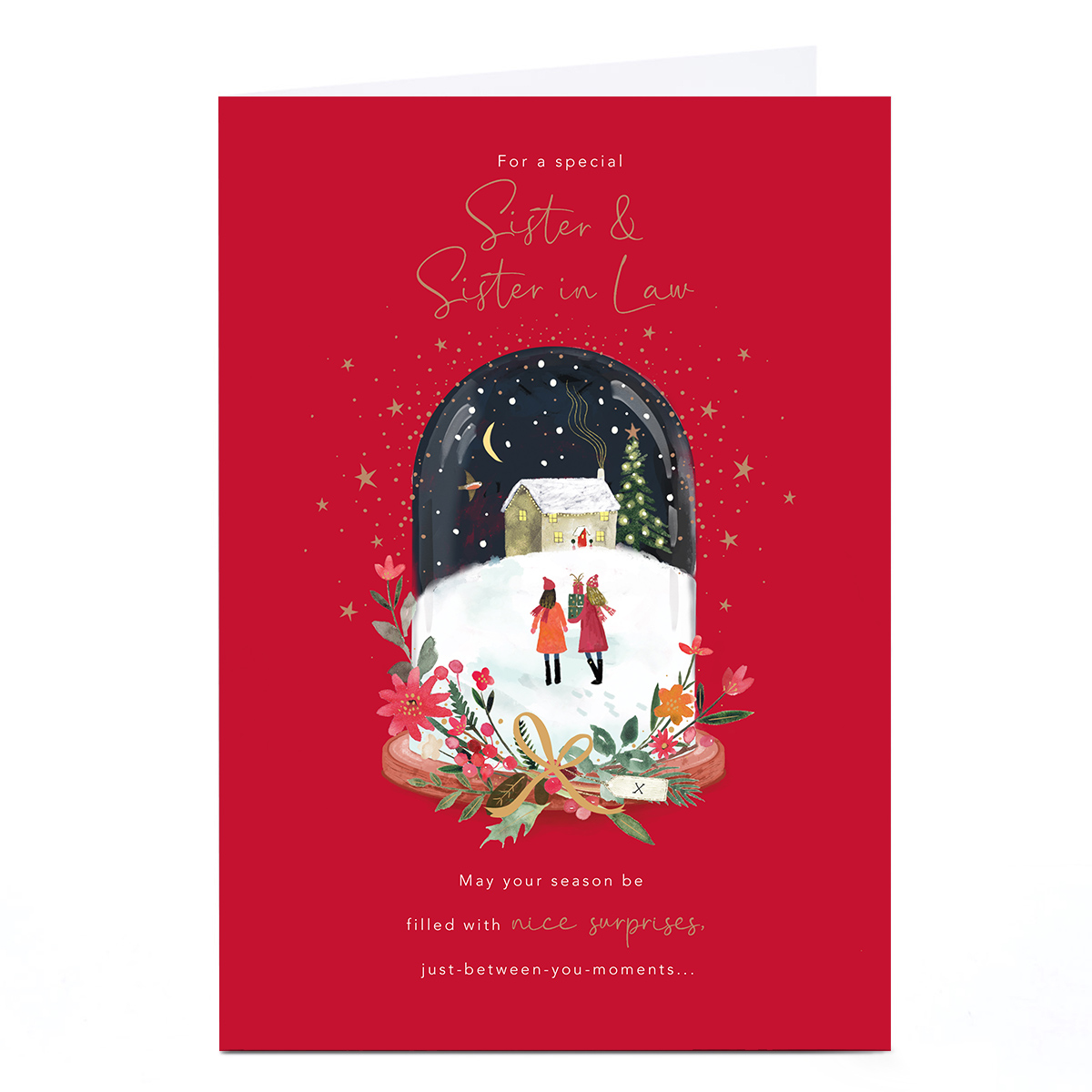 Christmas Card - Snowglobe Cottage, Sister & Sister In Law