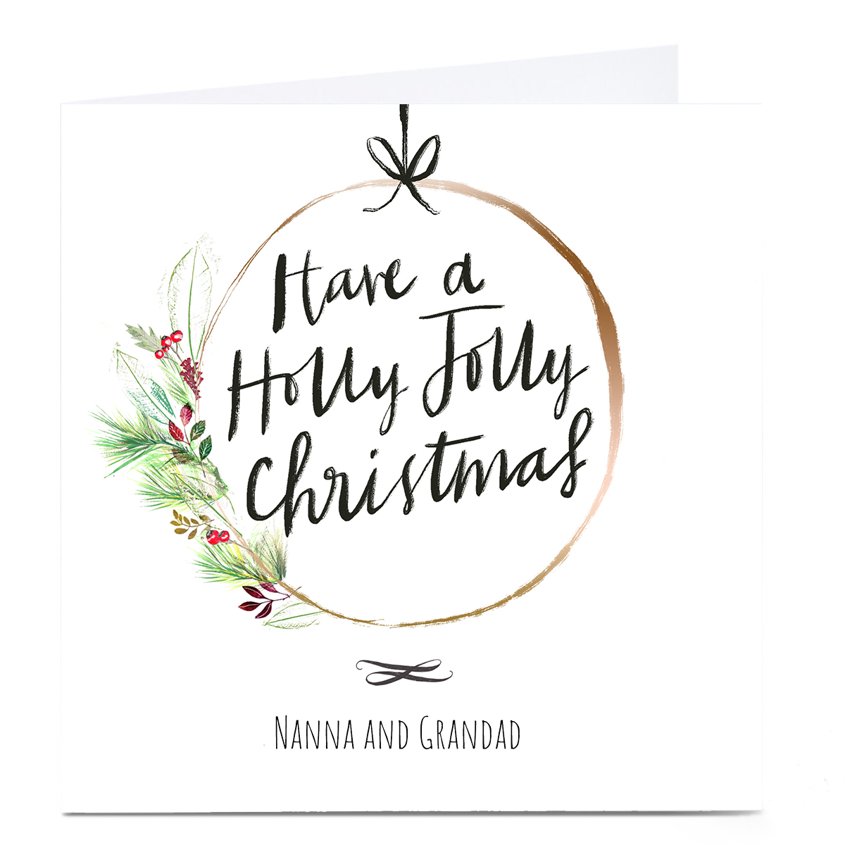 Personalised Emma Valenghi Christmas Card - Holly Jolly