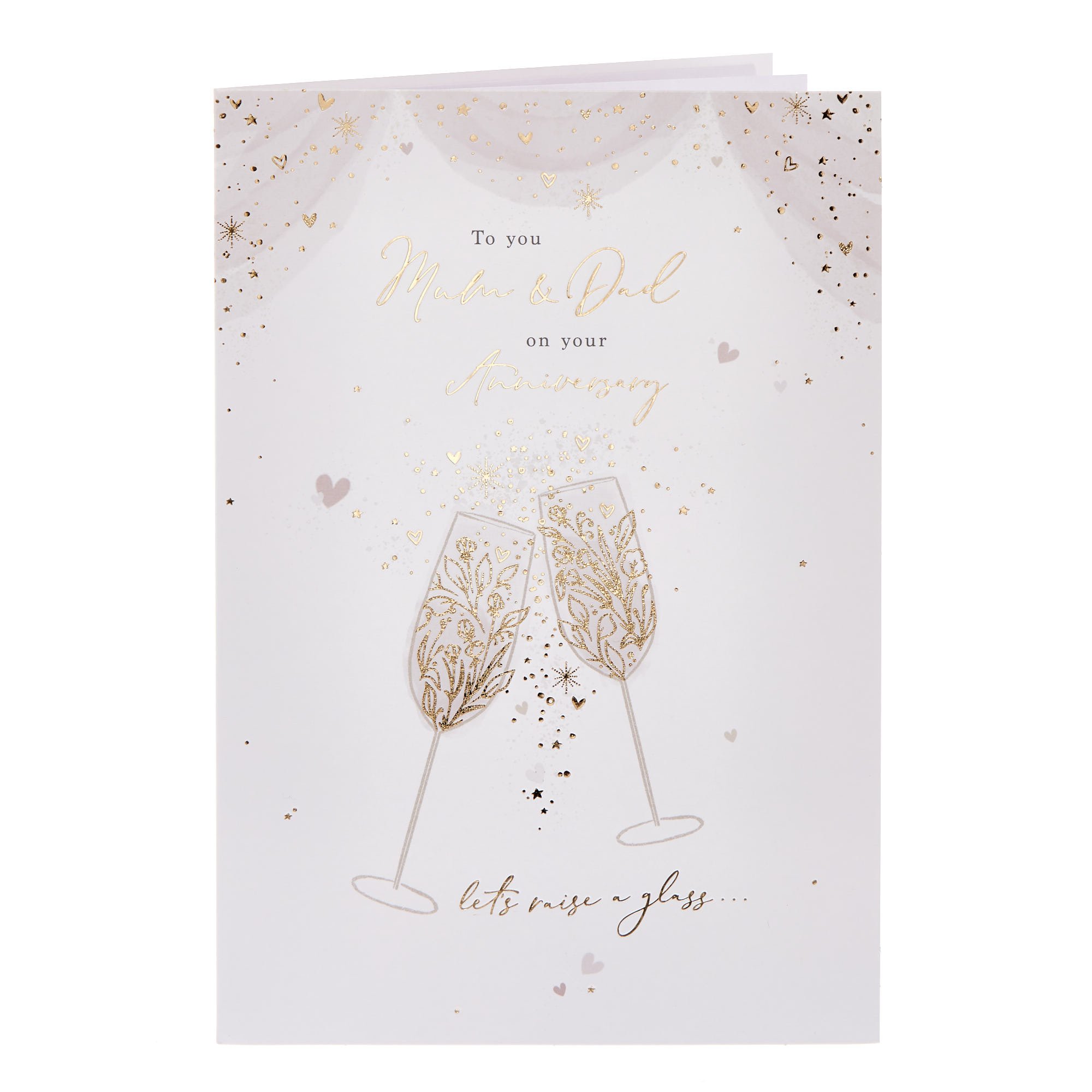 Raise a Glass Mum & Dad Wedding Anniversary Card