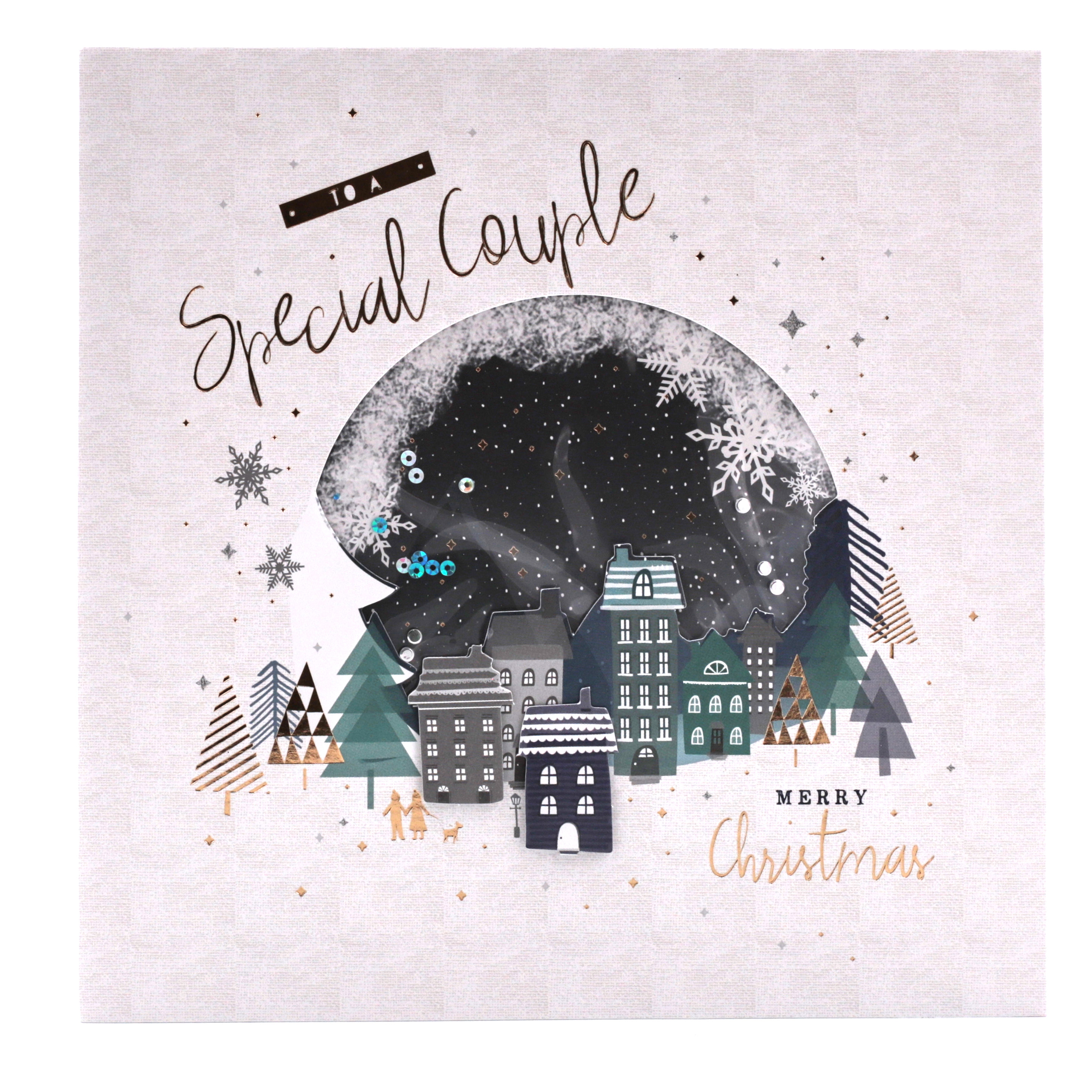 Exquisite Collection Christmas Card - Special Couple, Magical Snowglobe