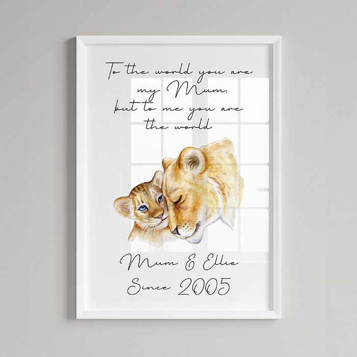 Personalised Lioness & Cub Print