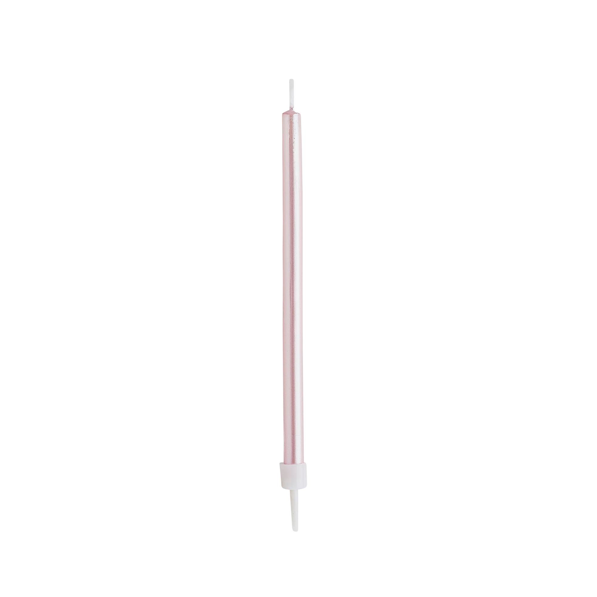 Pink Skinny Cake Candles - Pack of 12